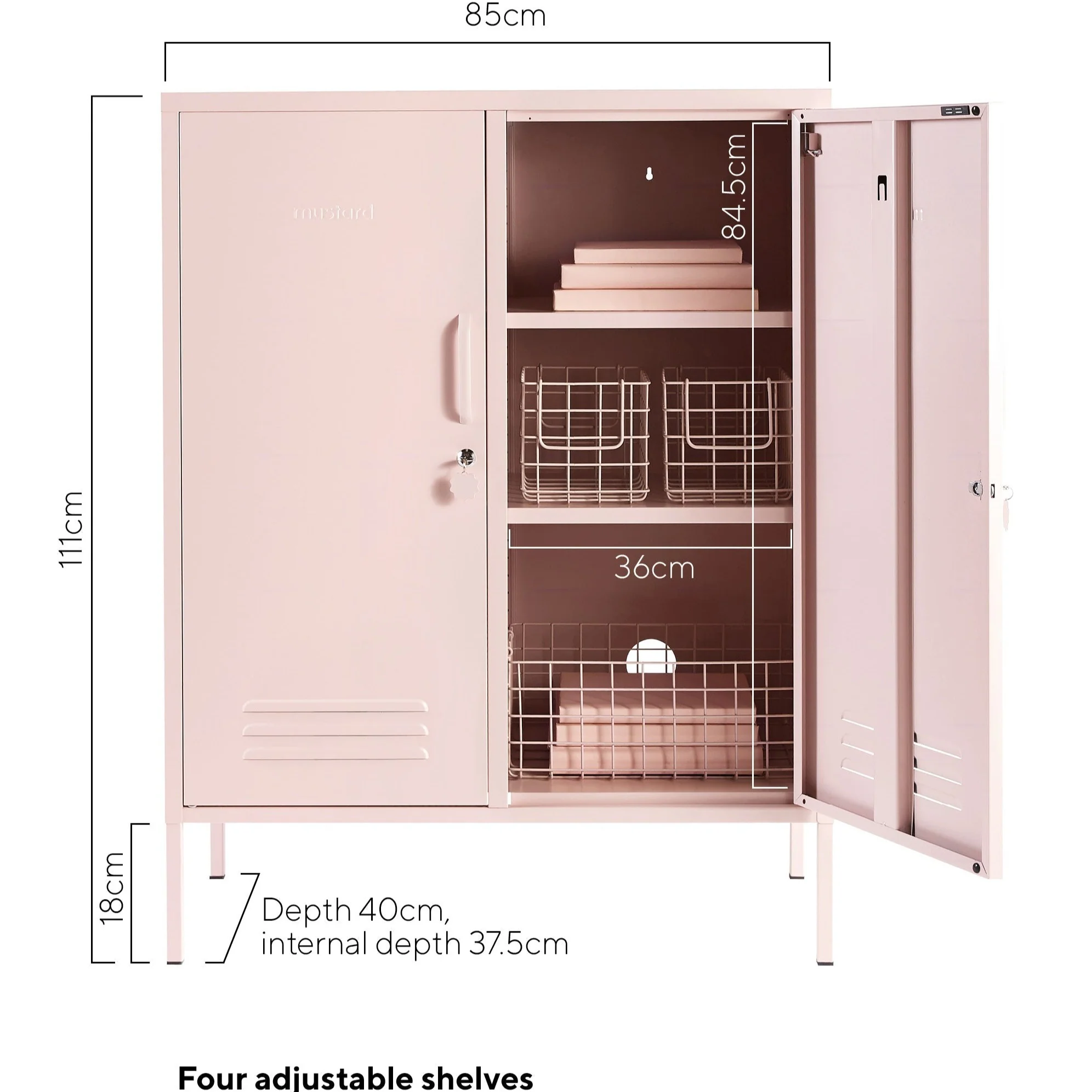 The Midi Double Door Locker Cabinet (Blush) - Image 7