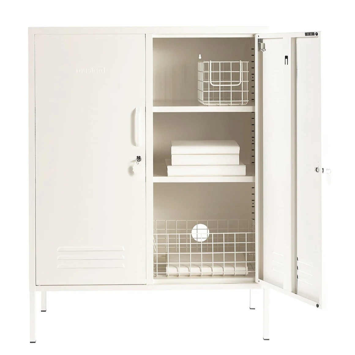 The Midi Double Door Locker Cabinet (Chalk) - Image 5
