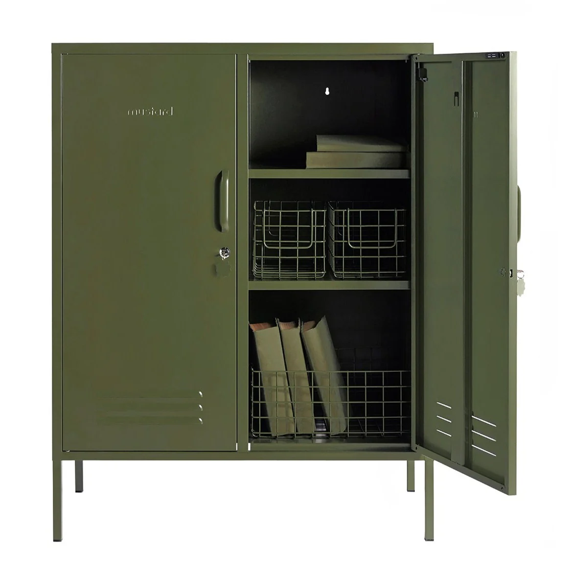 The Midi Double Door Locker Cabinet (Olive) - Image 3