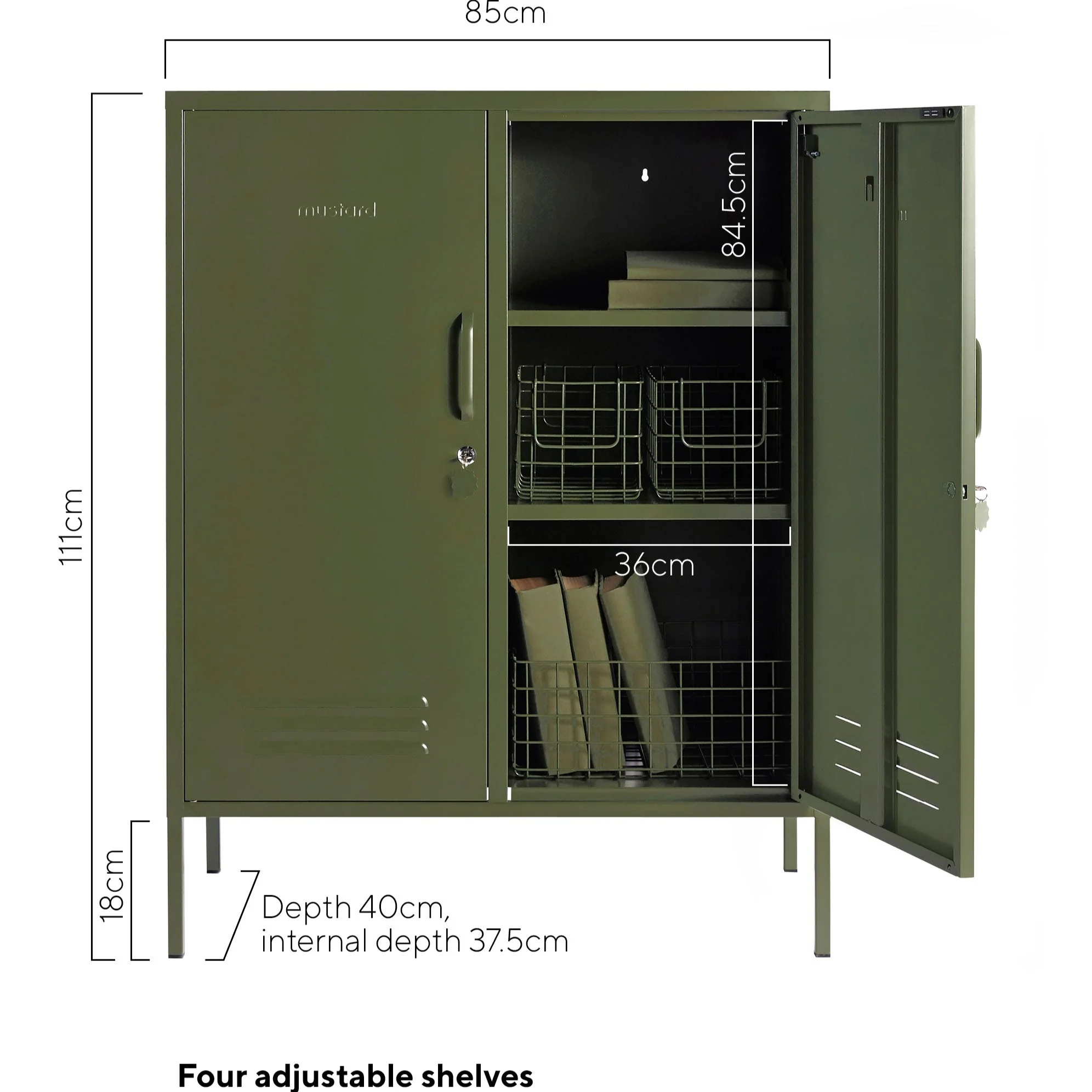 The Midi Double Door Locker Cabinet (Olive) - Image 5