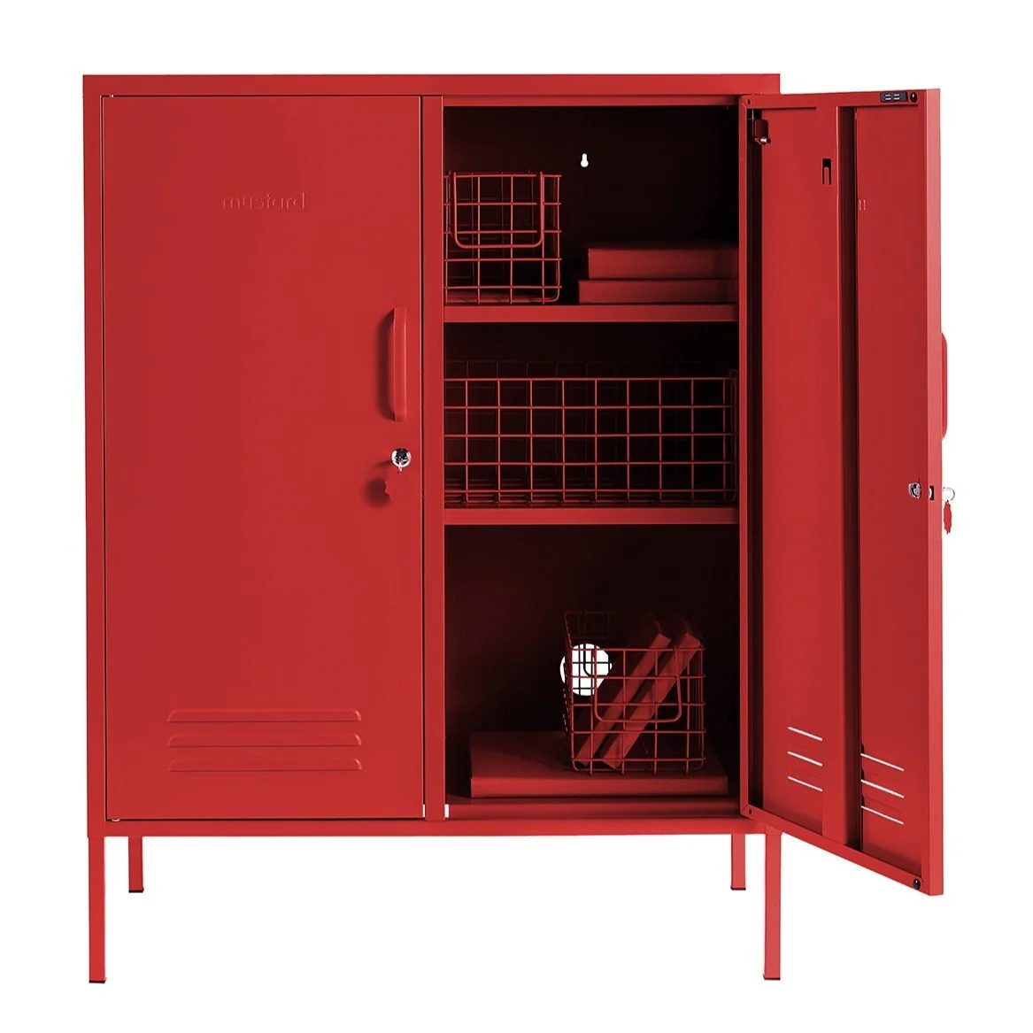 The Midi Double Door Locker Cabinet (Poppy) - Image 3