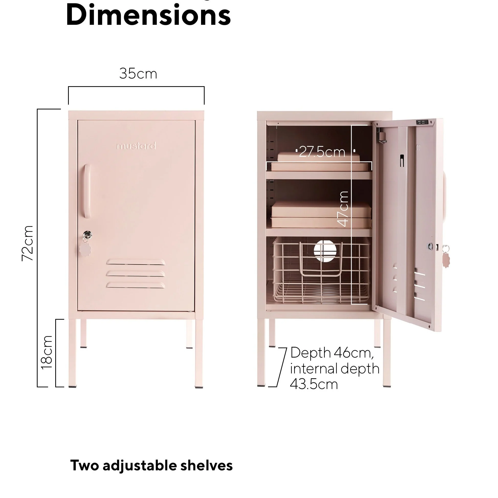 The Shorty Single Door Locker Cabinet (Blush) (Opens to Right) - Image 7