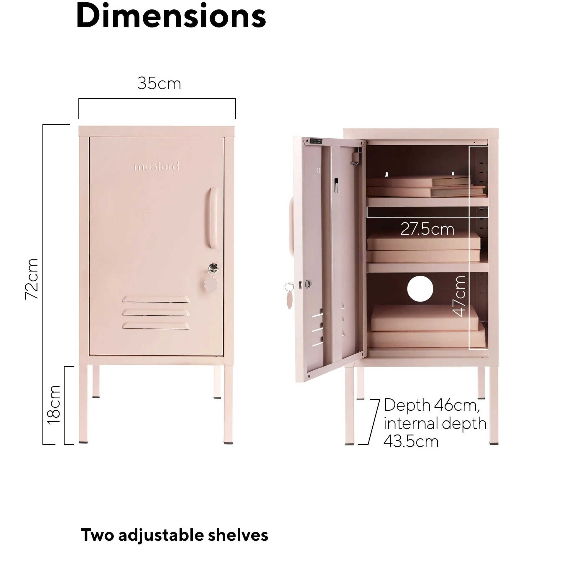 The Shorty Single Door Locker Cabinet (Blush) (Opens to Left) - Image 7