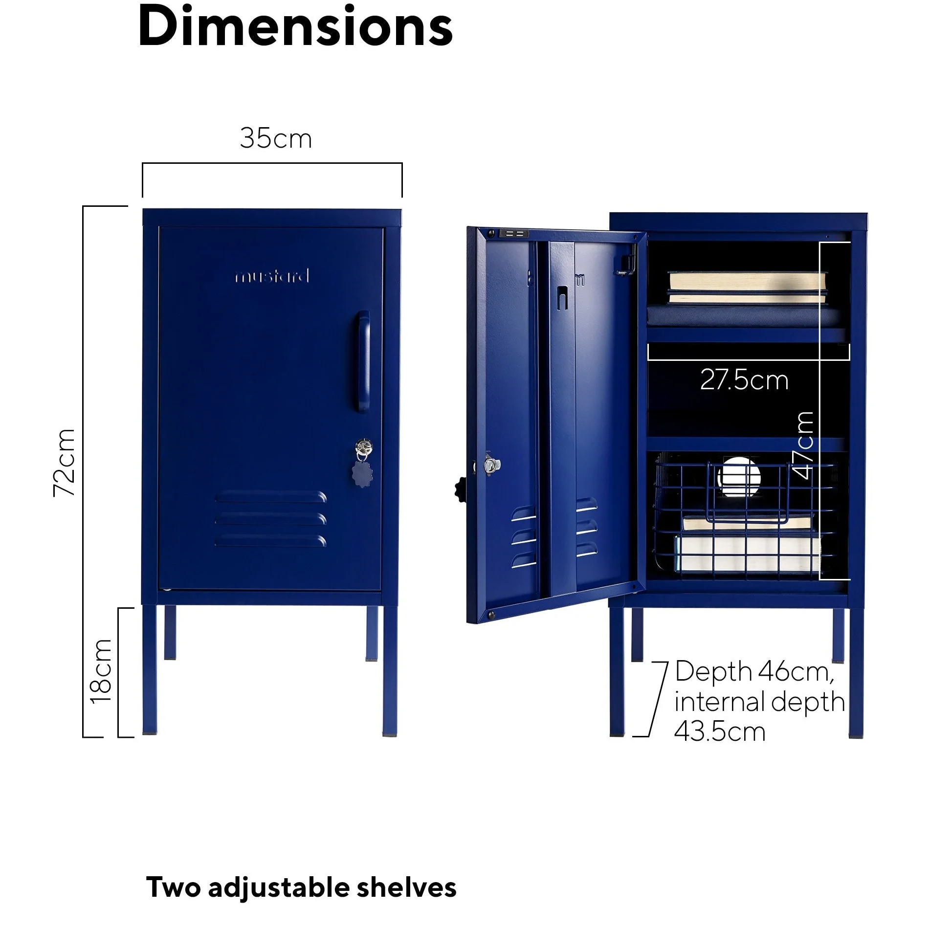 The Shorty Single Door Locker Cabinet (Navy) (Opens to Left) - Image 6