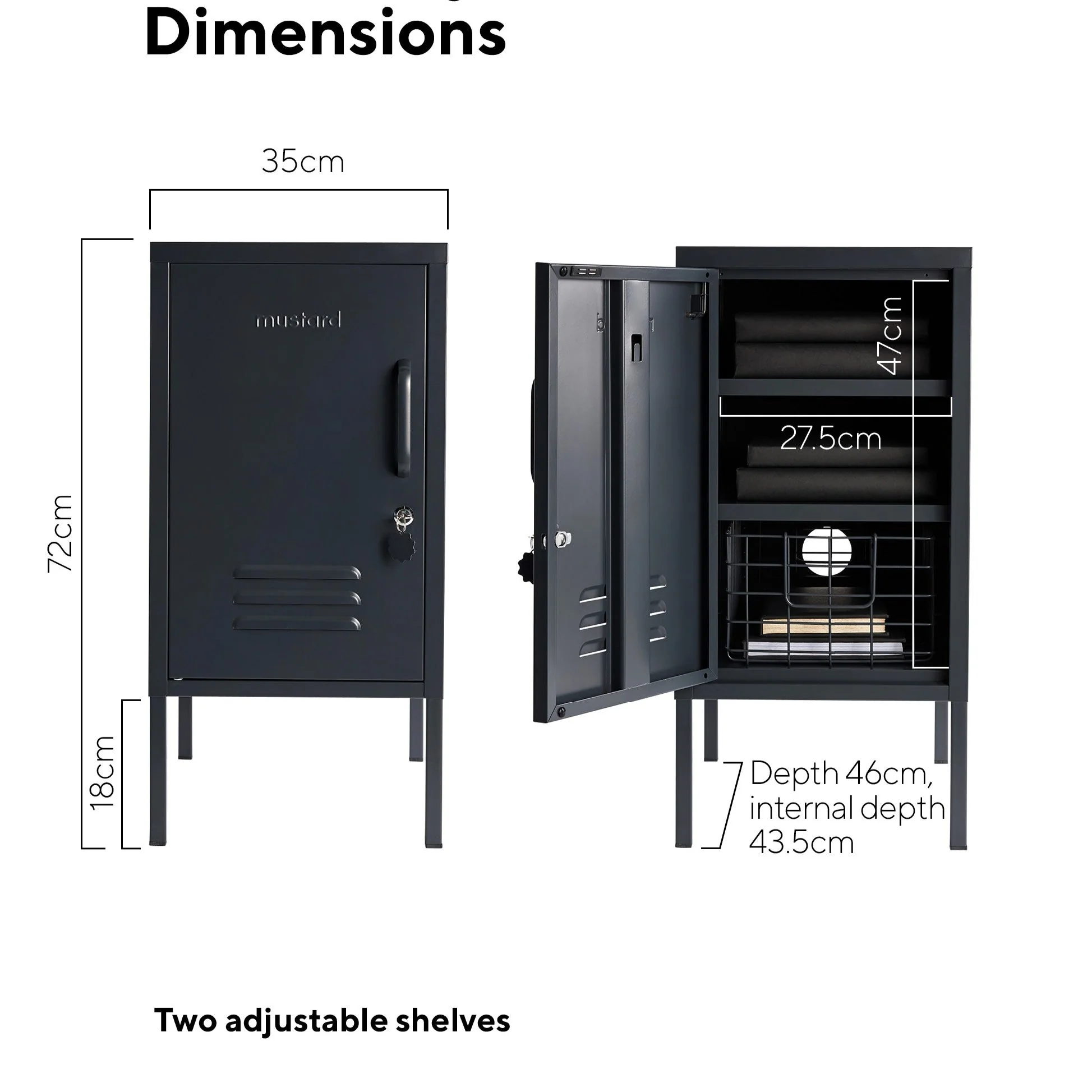 The Shorty Single Door Locker Cabinet (Slate) (Opens to Left) - Image 7