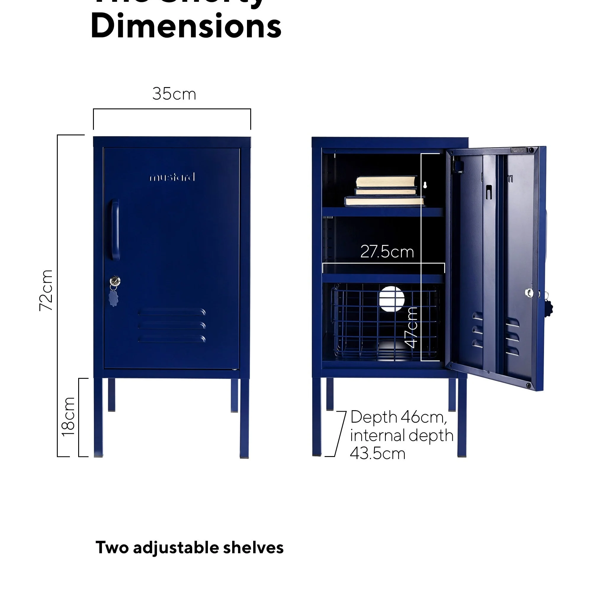 The Shorty Single Door Locker Cabinet (Navy) (Opens to Right) - Image 6