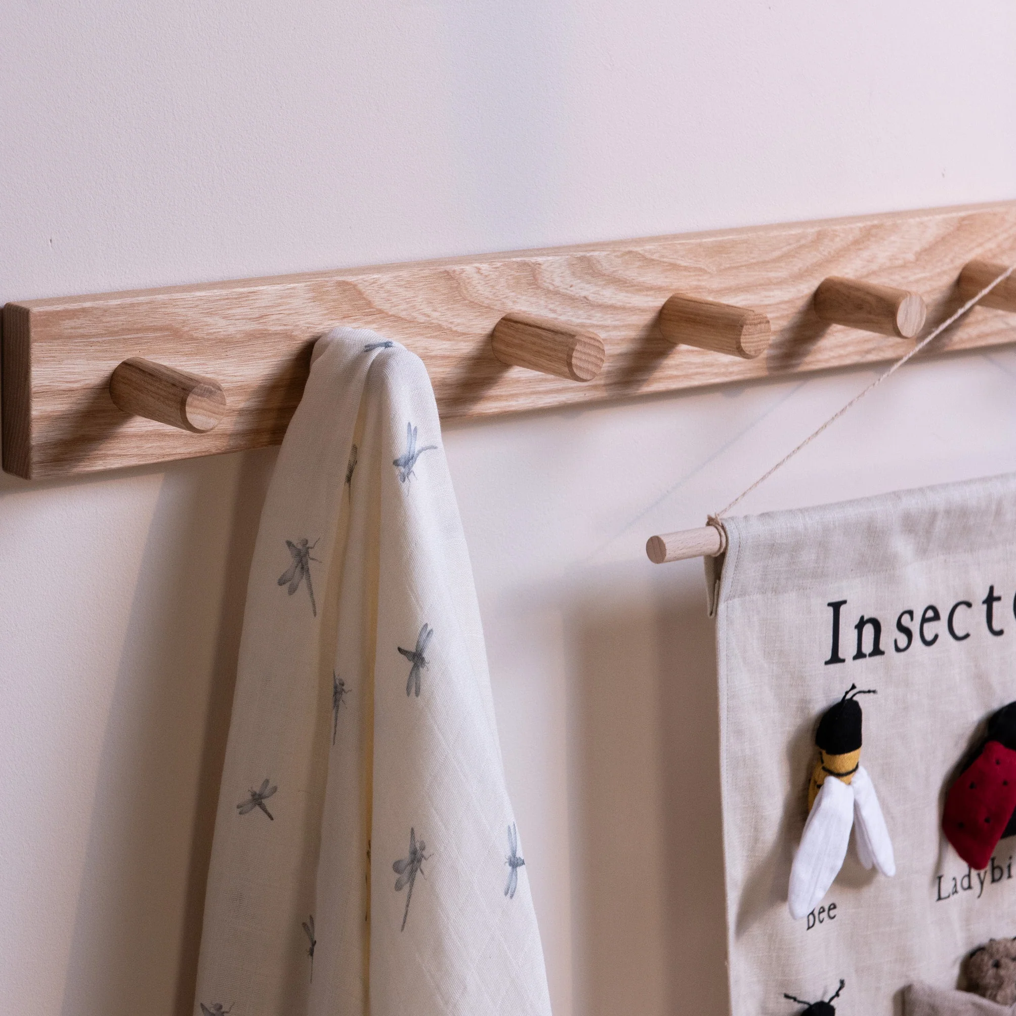 The Signature Peg Rail Wooden Hooks (Solid Ash) - Image 3