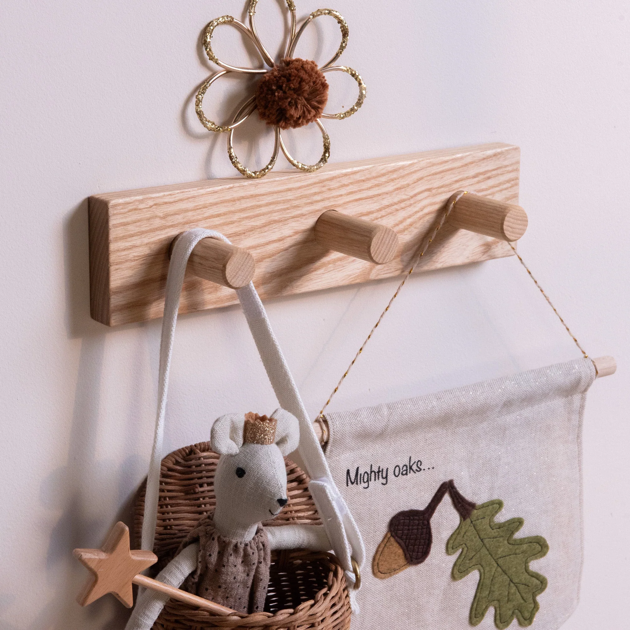 The Signature Peg Rail Wooden Hooks (Solid Ash) - Image 4