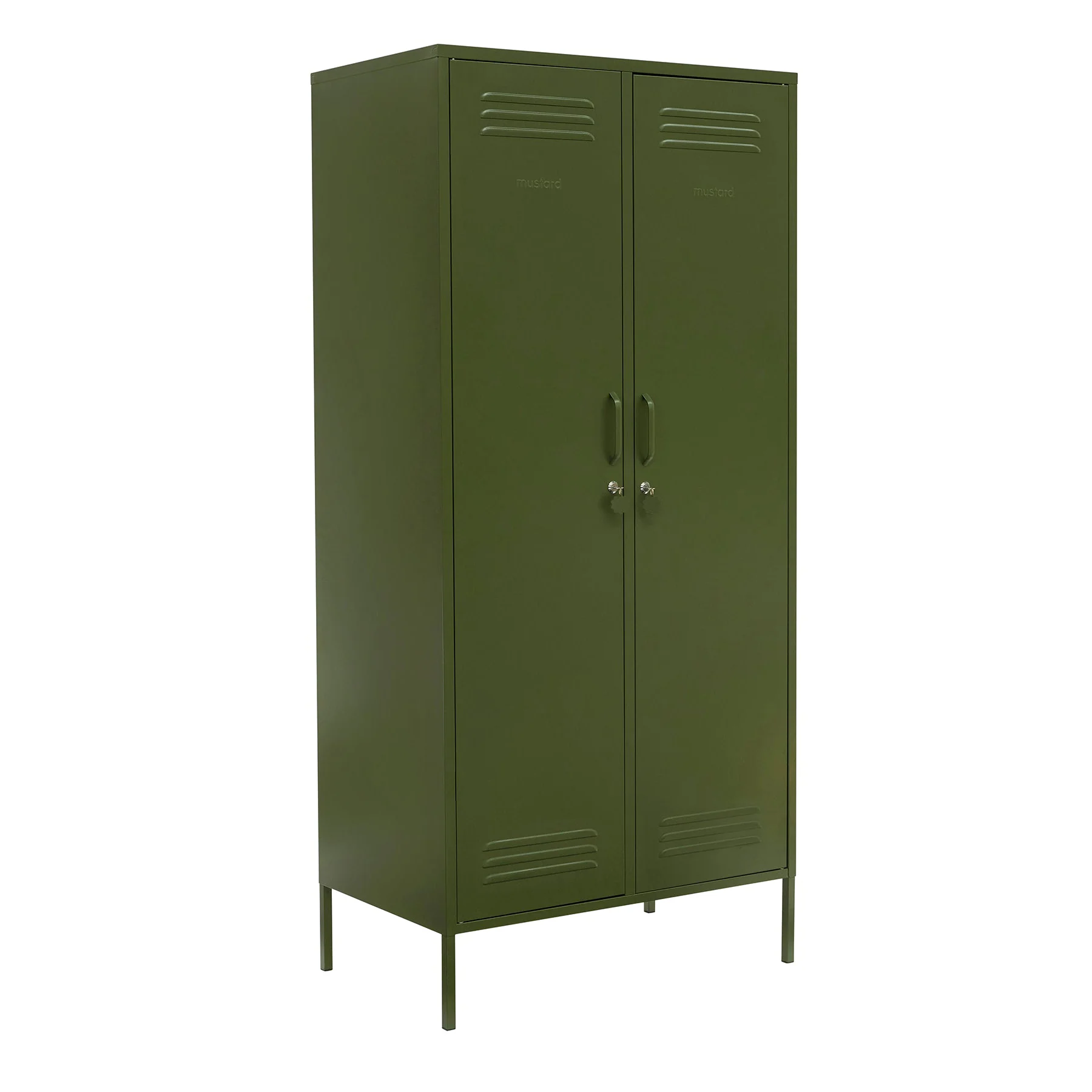 The Twinny Double Door Locker Wardrobe (Olive) - Image 6
