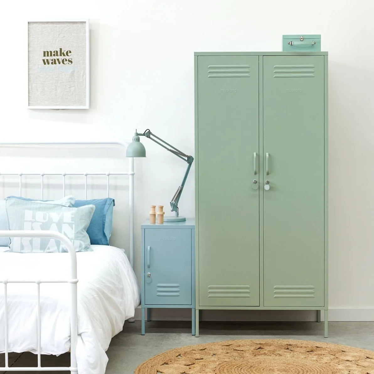 The Twinny Double Door Locker Wardrobe (Sage)