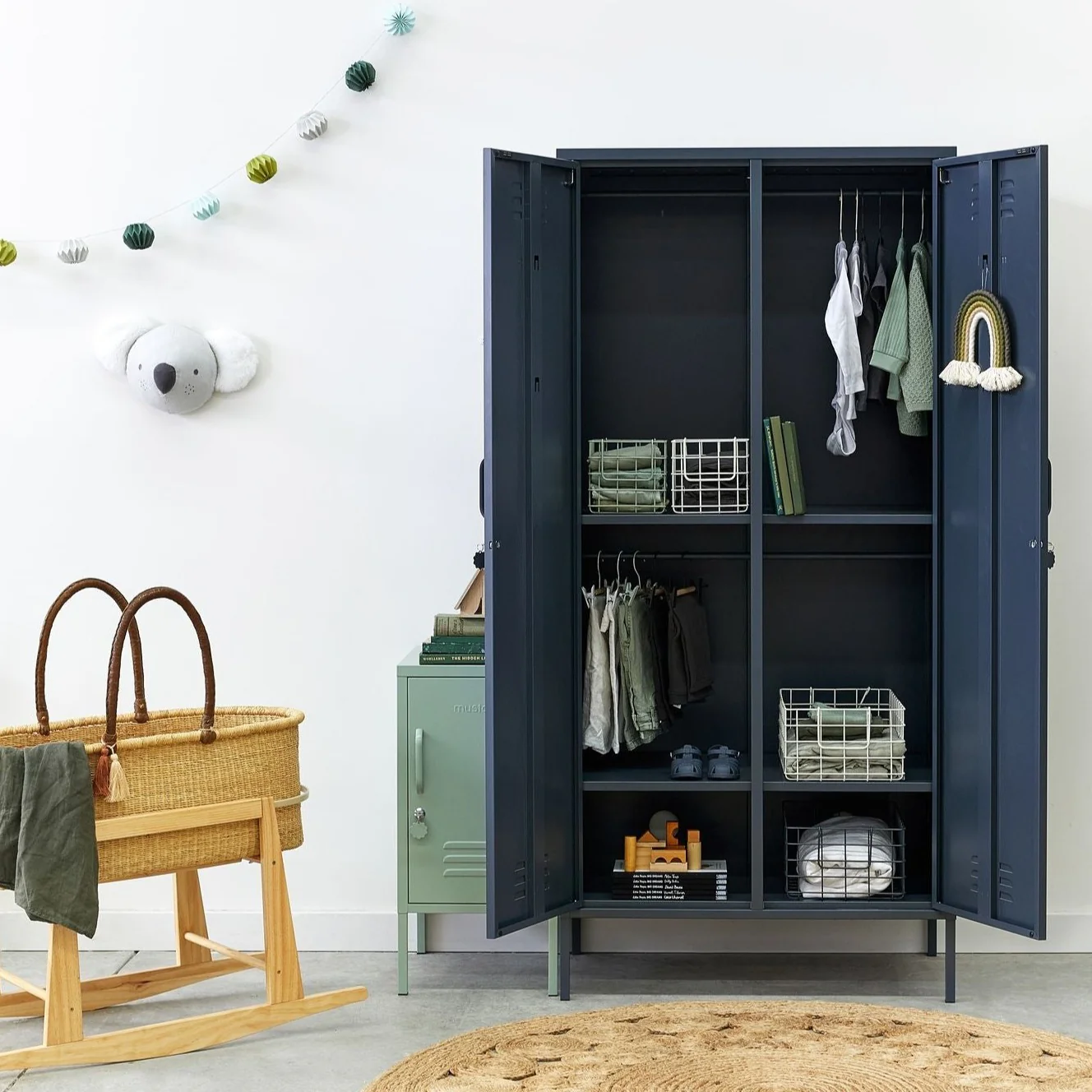 The Twinny Double Door Locker Wardrobe (Slate) - Image 2
