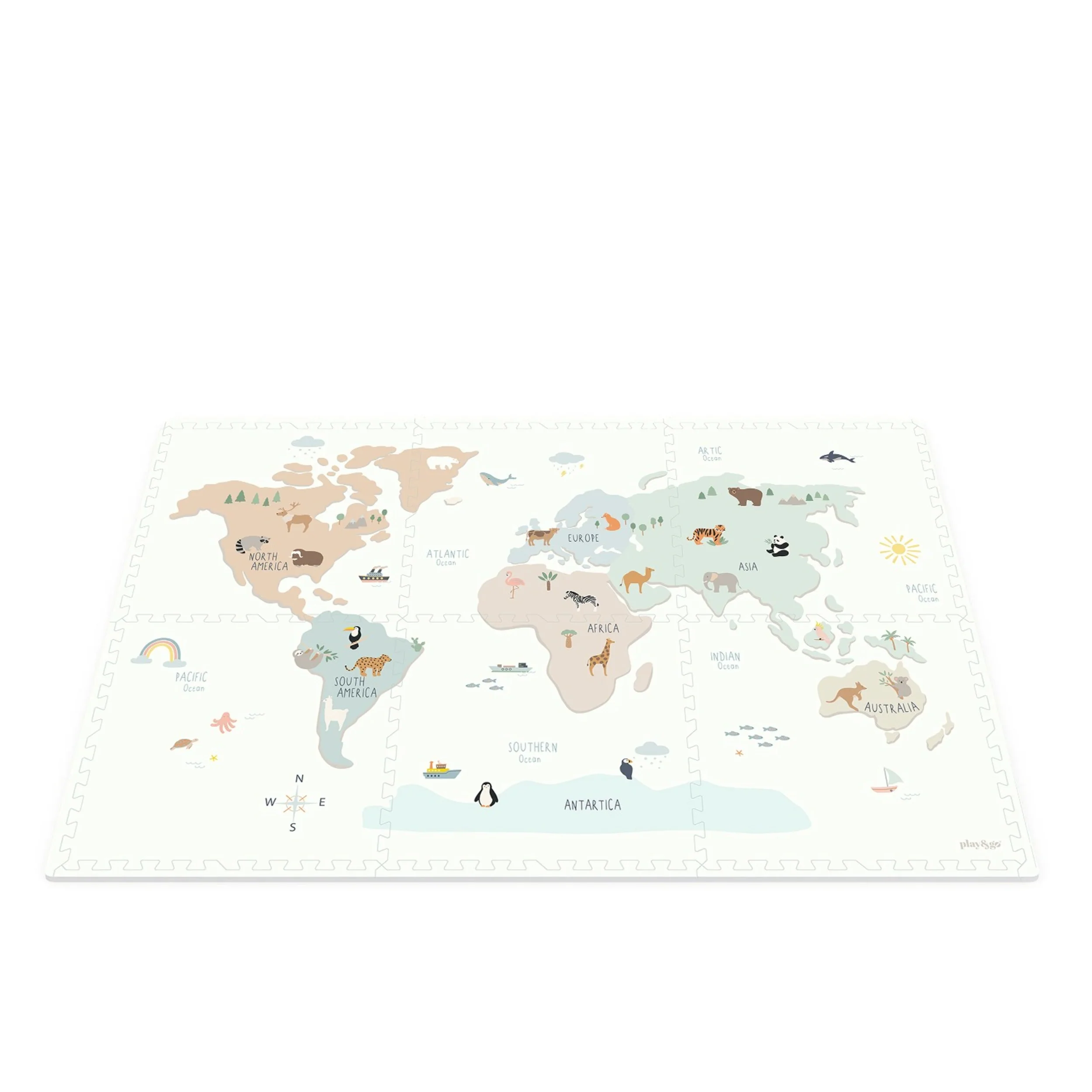 Tiloo World Map Puzzle Piece Foam Playmat - Image 7
