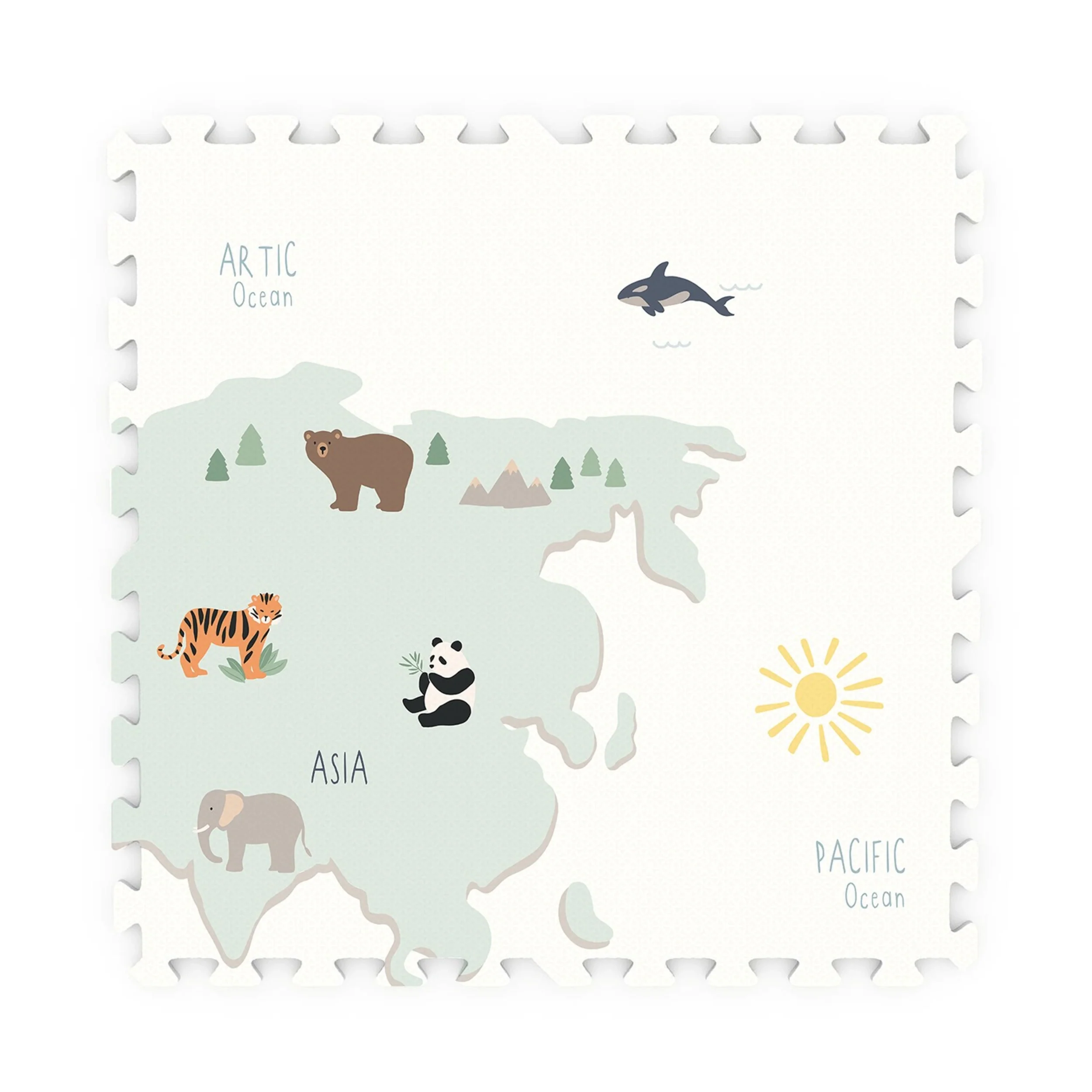Tiloo World Map Puzzle Piece Foam Playmat - Image 9