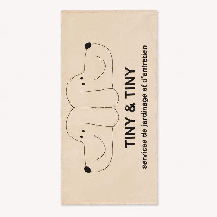 Tiny & Tiny Dog Print Cotton Beach Towel (Light Cream) - Image 2