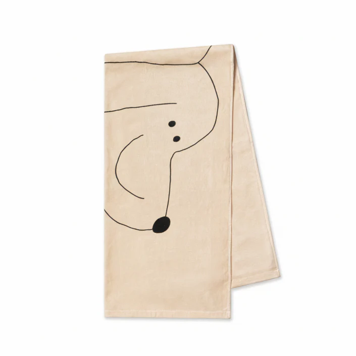 Tiny & Tiny Dog Print Cotton Beach Towel (Light Cream) - Image 3