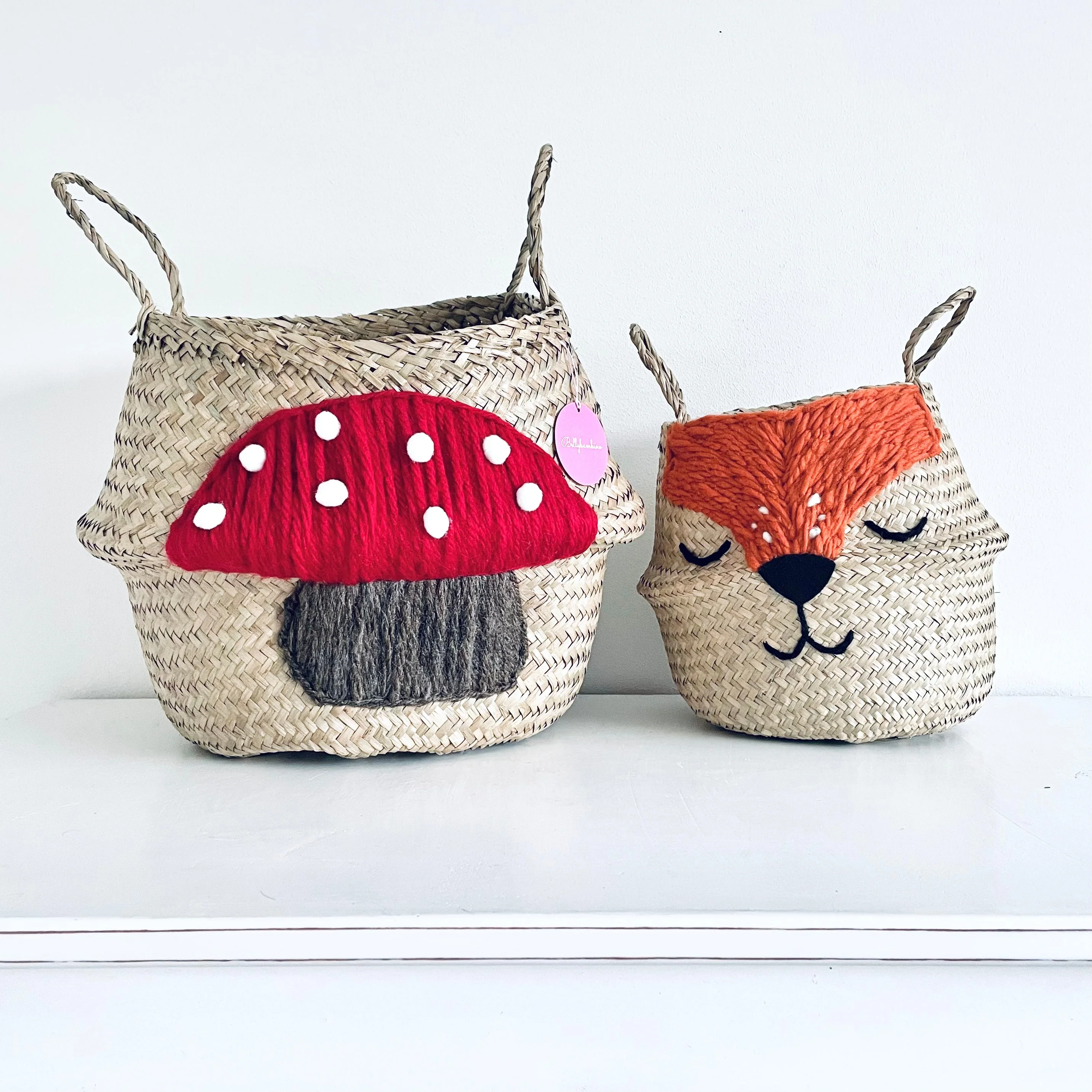 Toadstool Handwoven Storage Basket (Large) - Image 2
