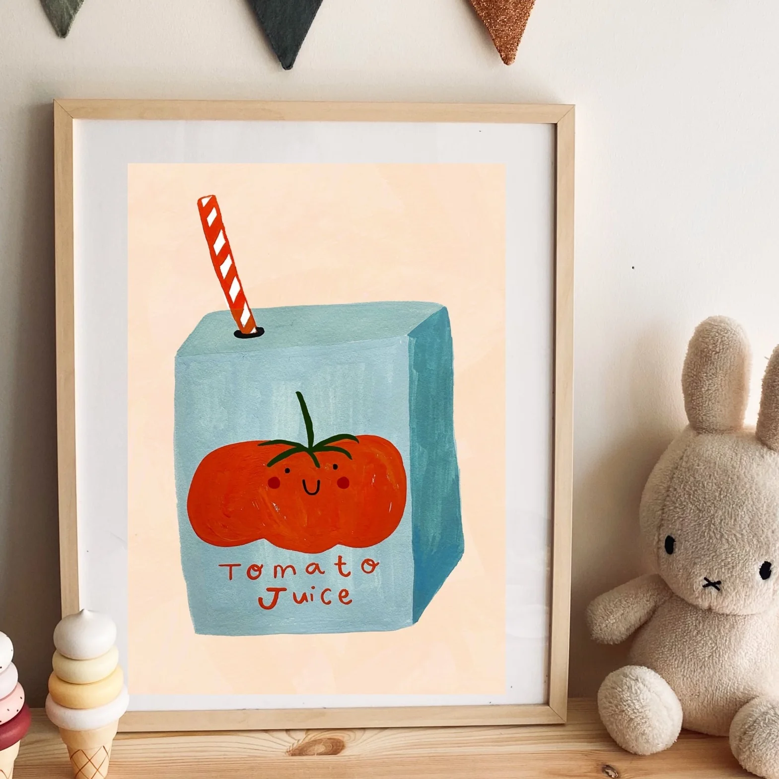 'Tomato Juice' Hand Painted Art Print
