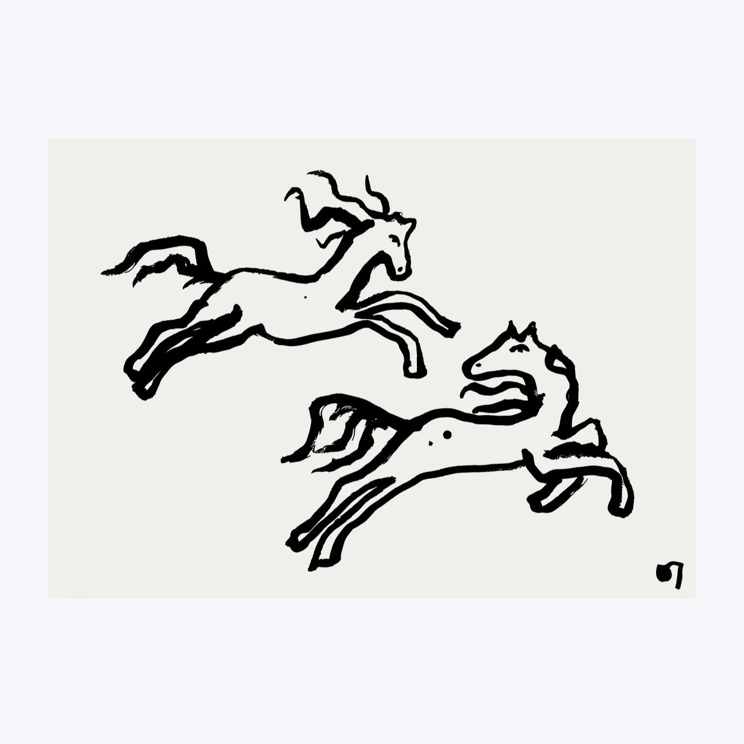 Two Horses Art Print - Image 3