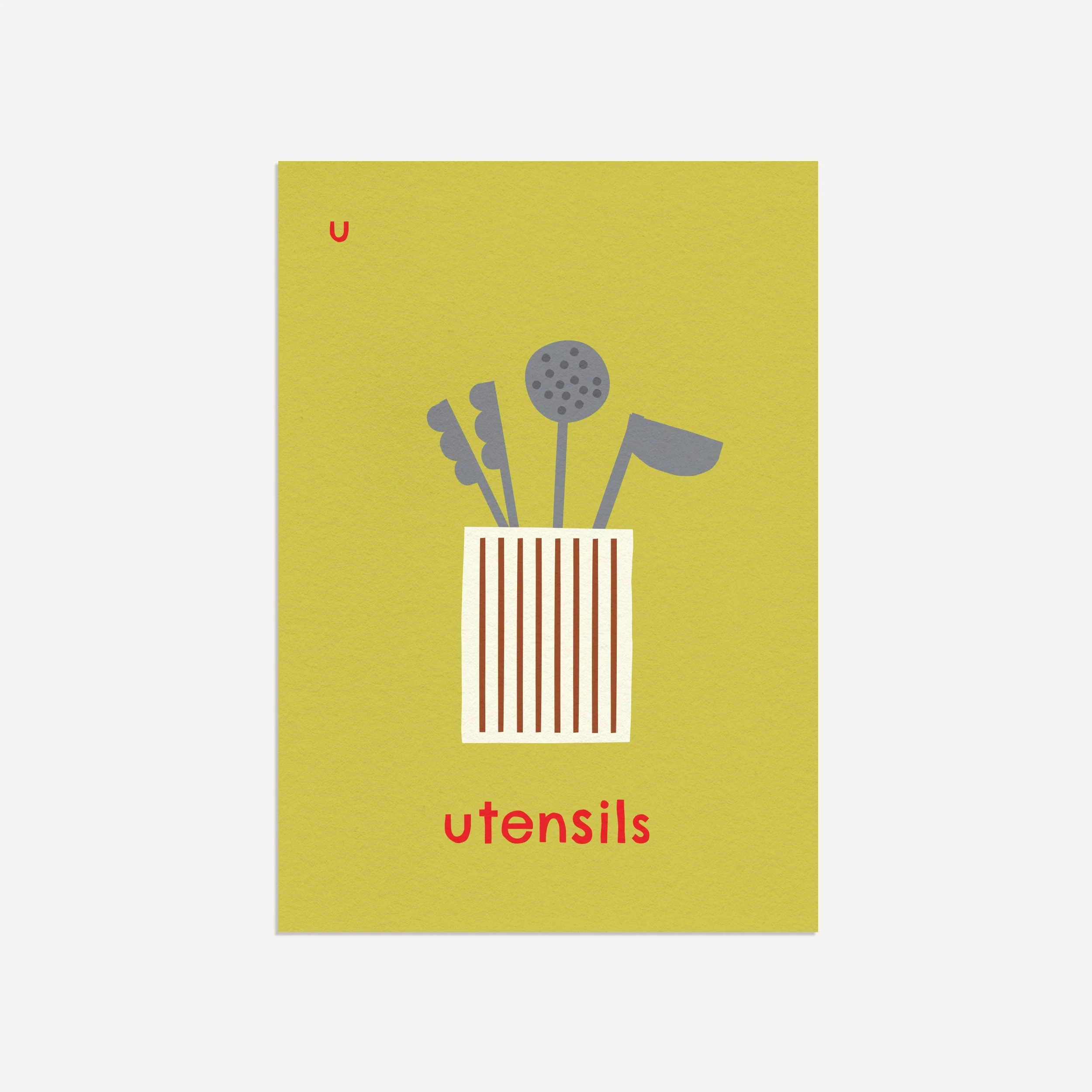 U for Utensils- Alphabet Art Print - Image 2