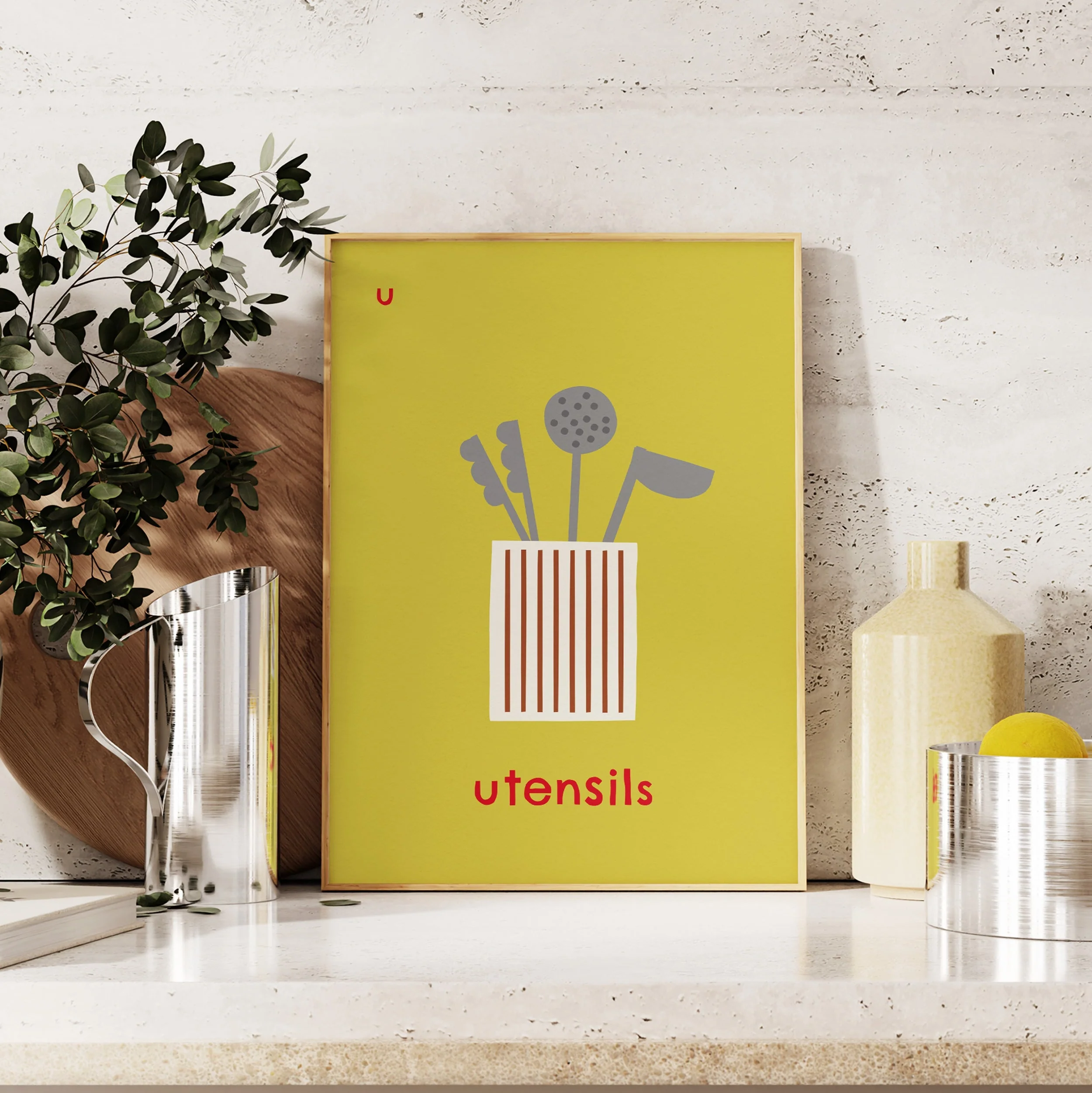 U for Utensils- Alphabet Art Print - Image 3