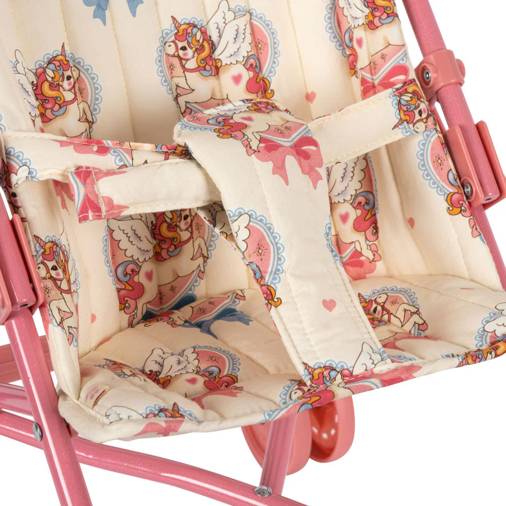 Unicorn Print Cotton Quilted Dolls Stroller (Twinkle Sprinkle) - Image 3