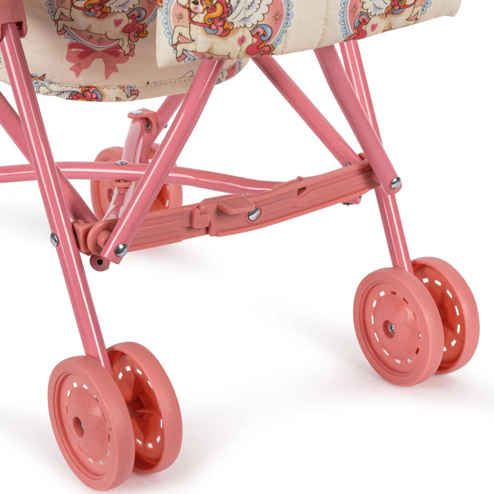 Unicorn Print Cotton Quilted Dolls Stroller (Twinkle Sprinkle) - Image 5