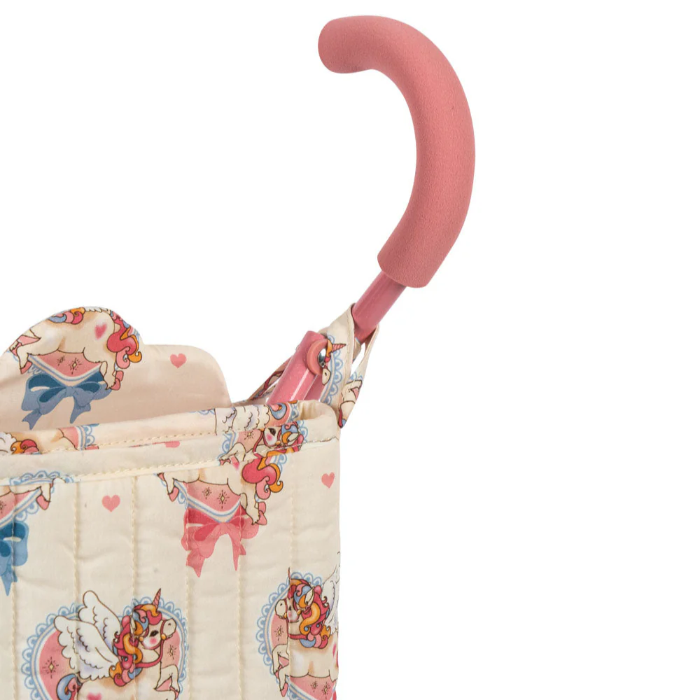 Unicorn Print Cotton Quilted Dolls Stroller (Twinkle Sprinkle) - Image 6