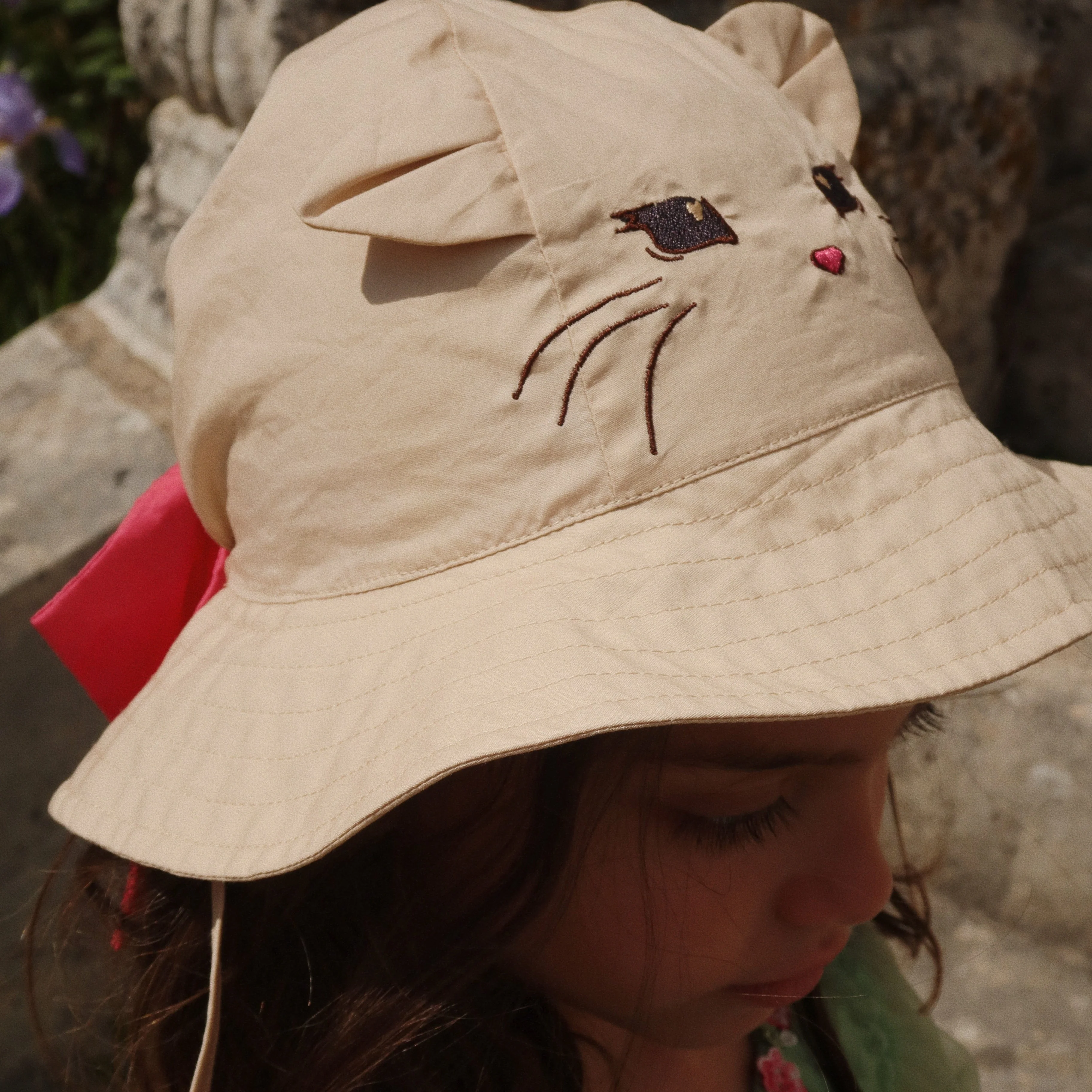 Verbena Bow Kitty Cotton Sunhat (Creme Brulee) - Image 2