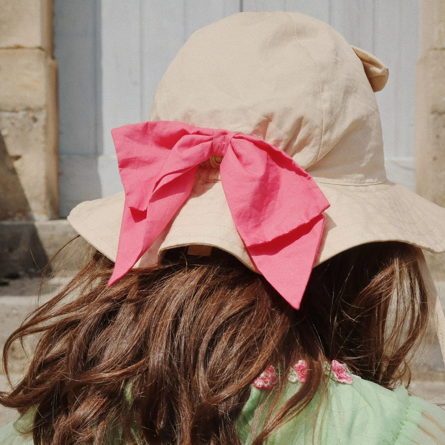 Verbena Bow Kitty Cotton Sunhat (Creme Brulee) - Image 5