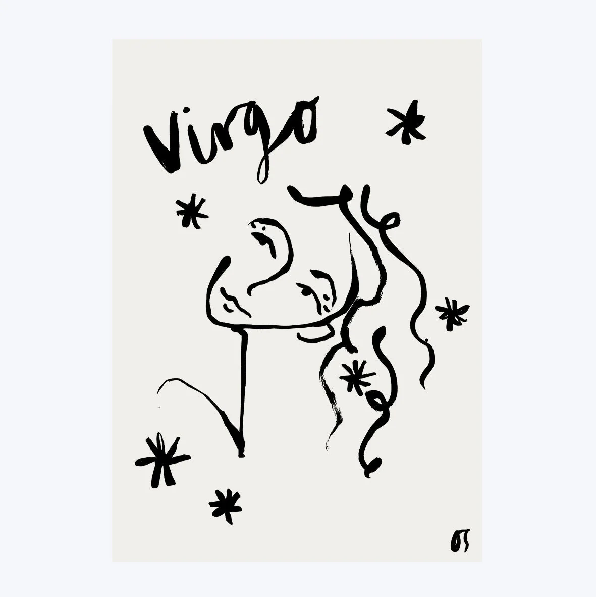 Virgo Star Sign Art Print - Image 3