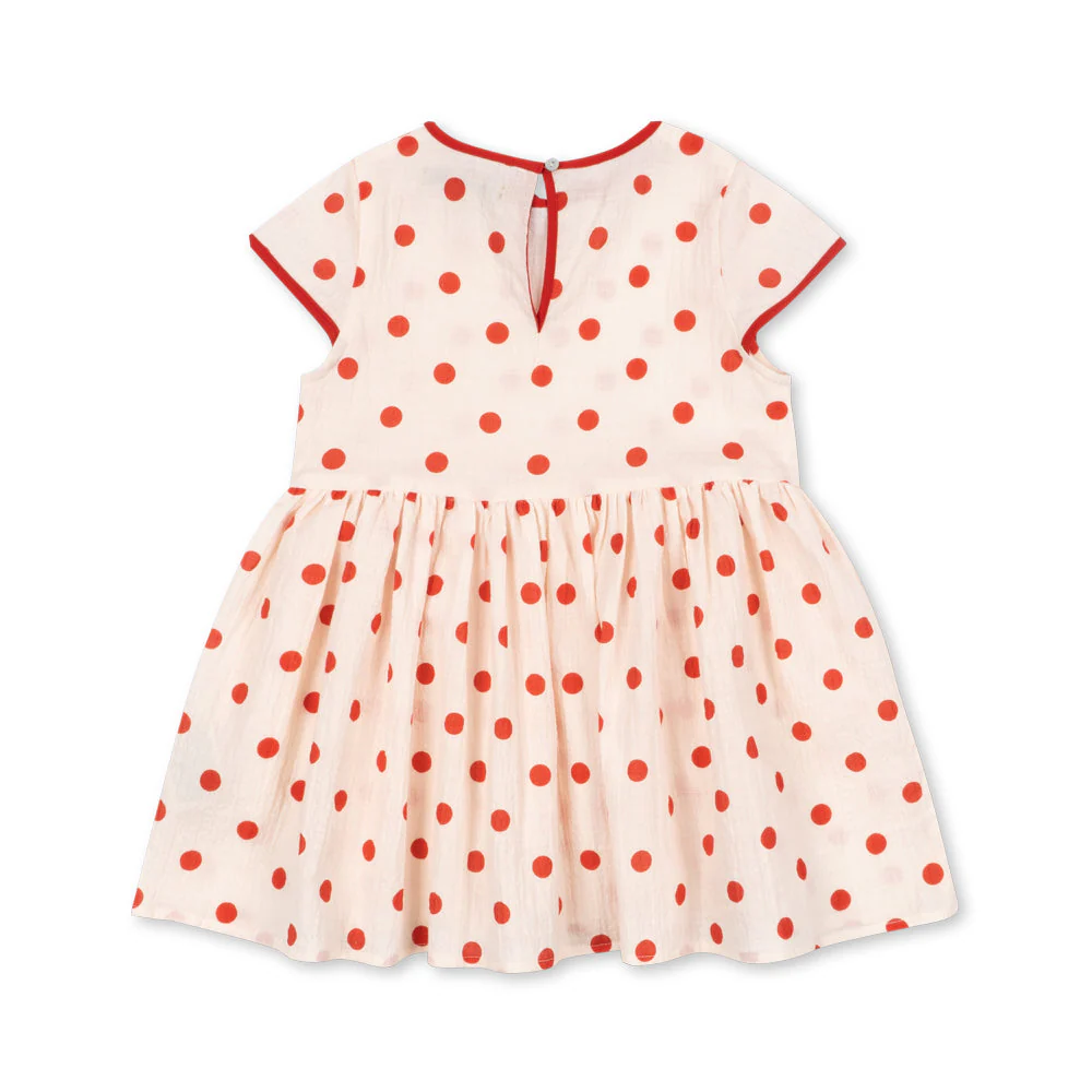 Vivo Polkadot A-Line Cotton Summer Dress (Red Dot) - Image 5