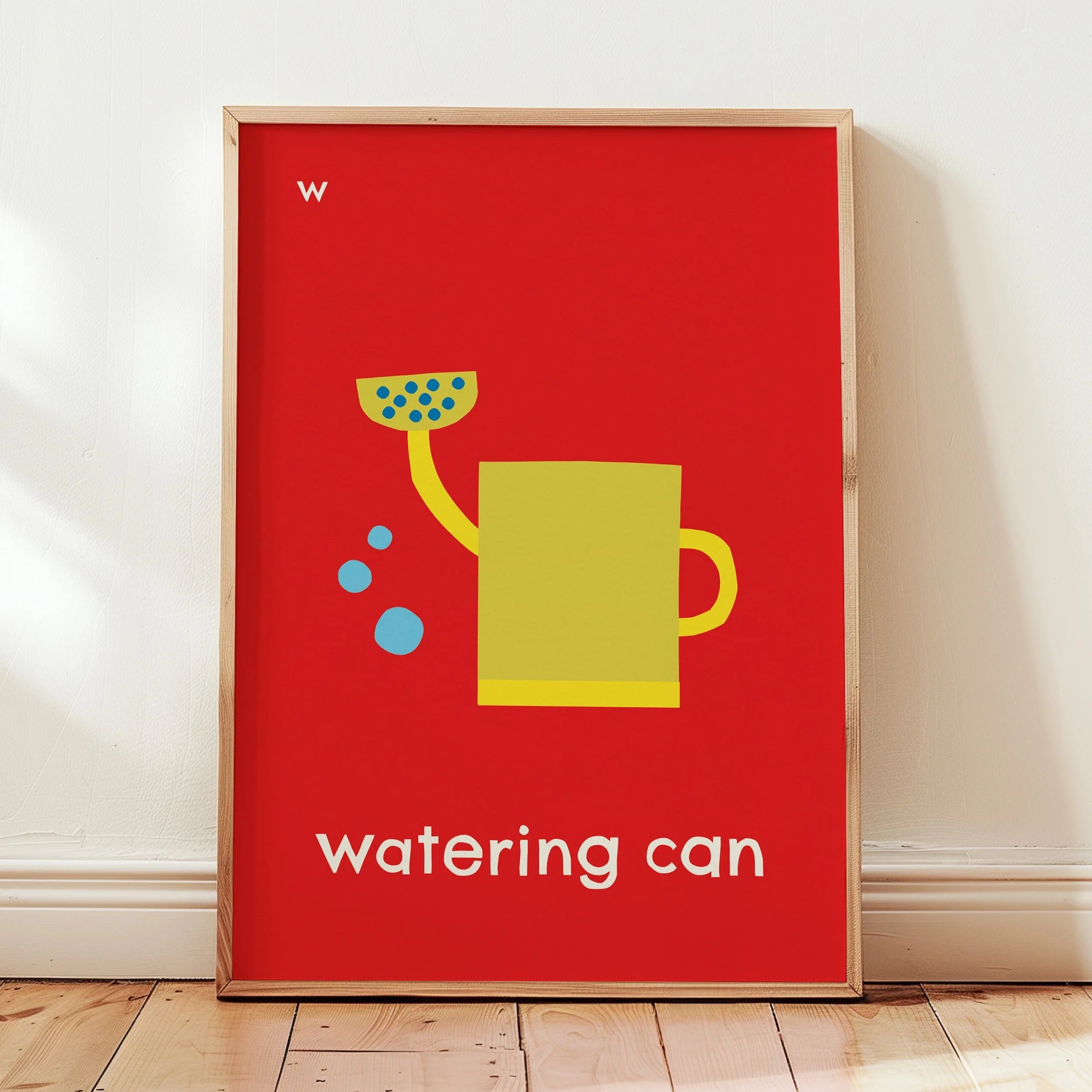 W for Watering Can- Alphabet Art Print - Image 2