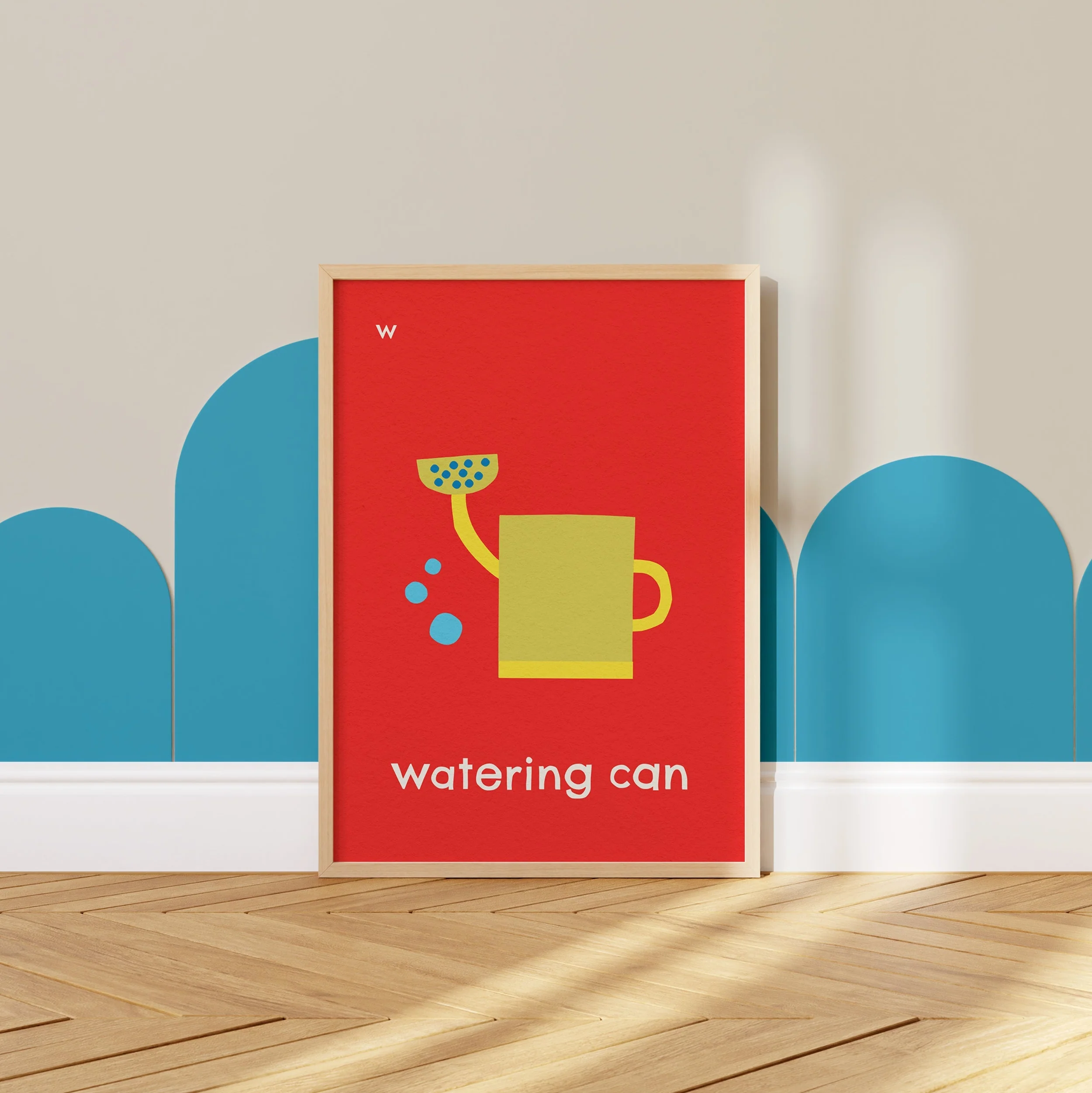 W for Watering Can- Alphabet Art Print - Image 3