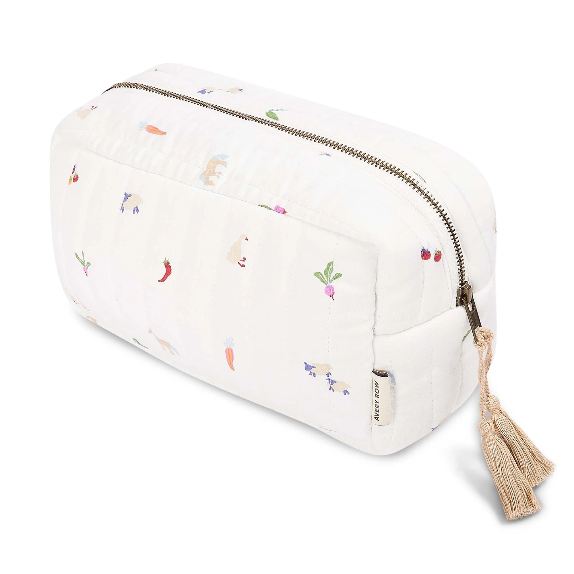 Cotton Quilted Nappy Pouch or Wash Bag (Little Farm) - Image 2