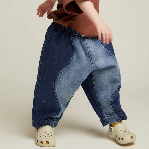 Wave Contrast Denim Cotton Trouser - Image 4