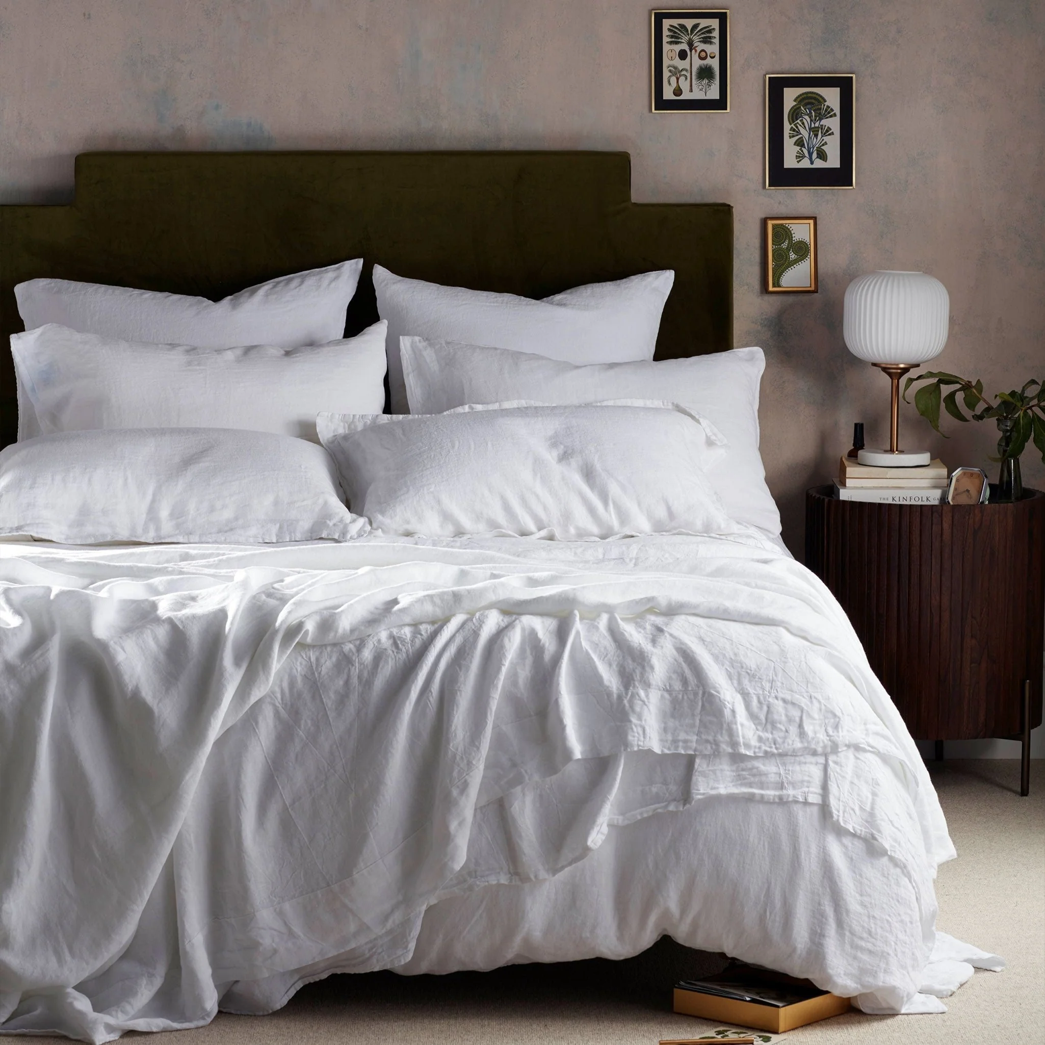 White Pure Linen Fitted Sheet - Image 2