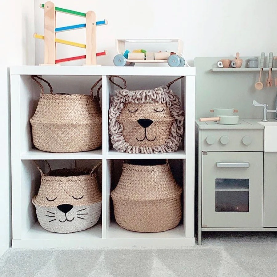 White Cat Handwoven Storage Basket (Large) - Image 2