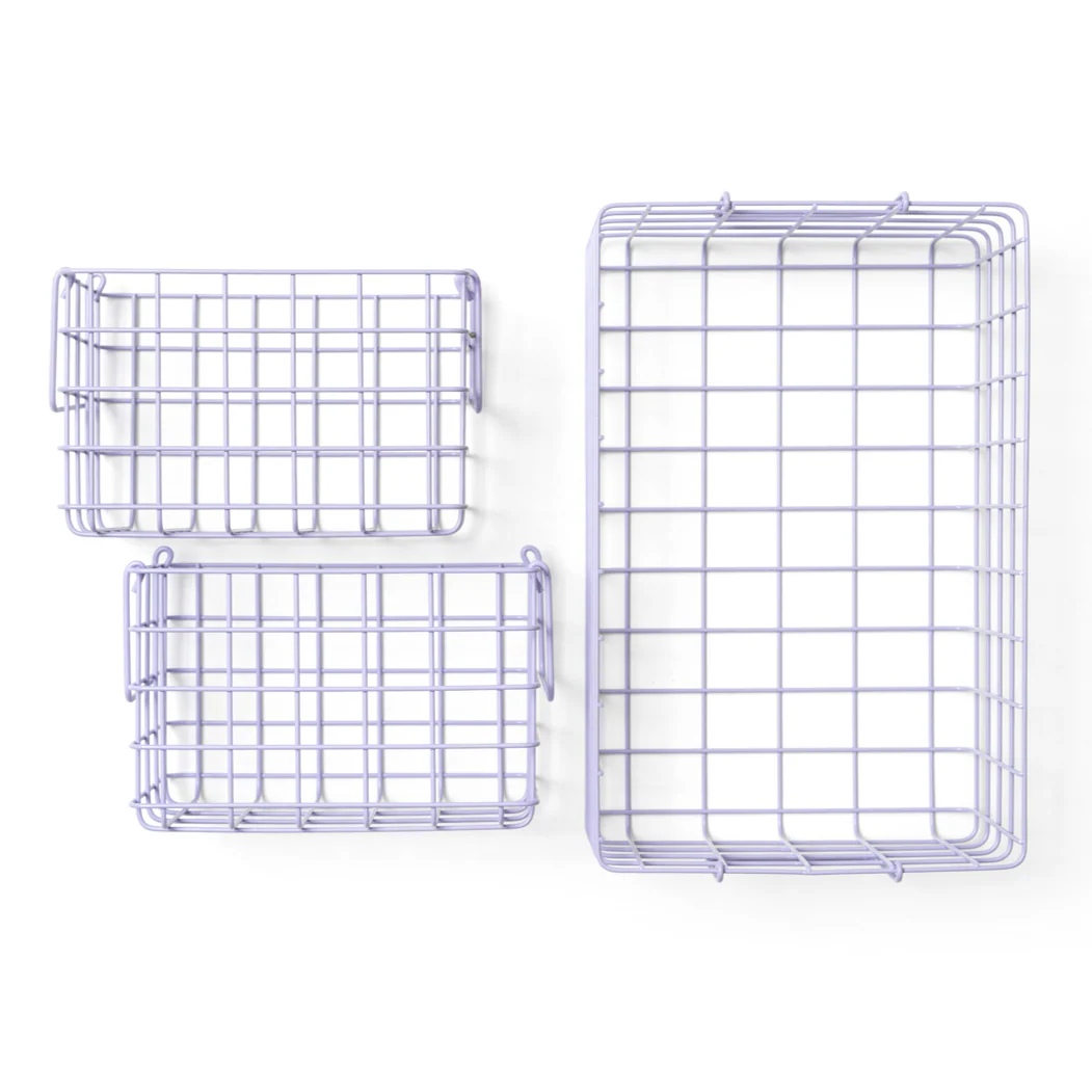 Coated Steel Wire Storage Baskets (Lilac) - Image 3