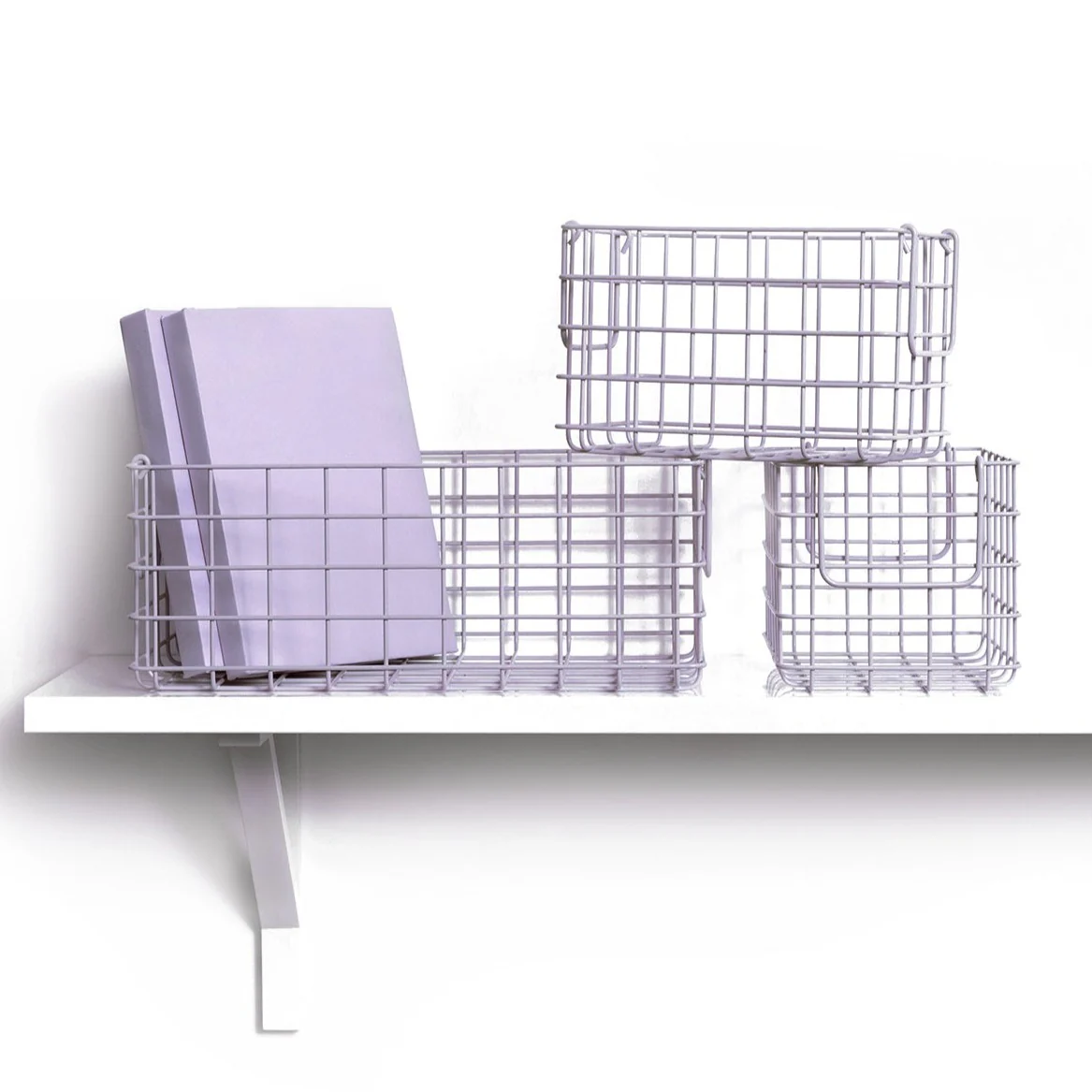 Coated Steel Wire Storage Baskets (Lilac) - Image 4