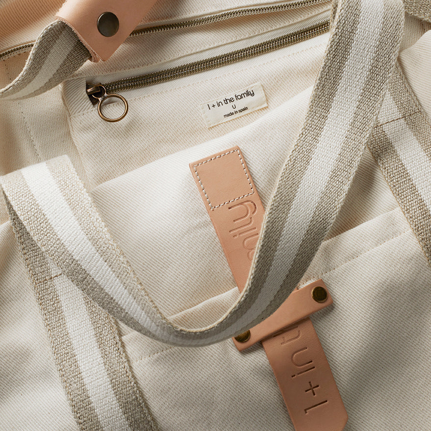 Woven Multi-Strap Nursery Stroller Bag (Natural) - Image 3
