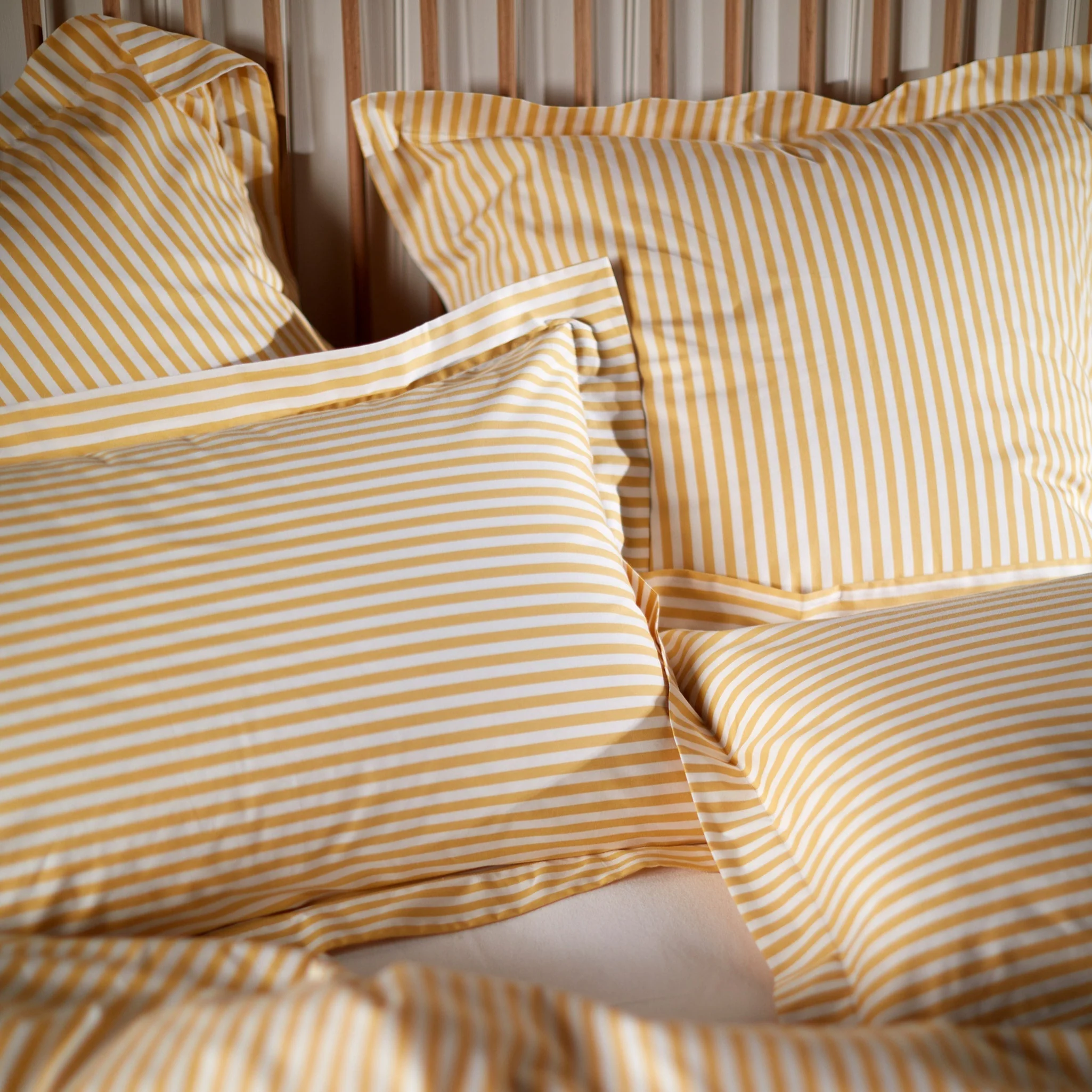Yellow Betsy Stripe 100% Organic Cotton Pillowcase