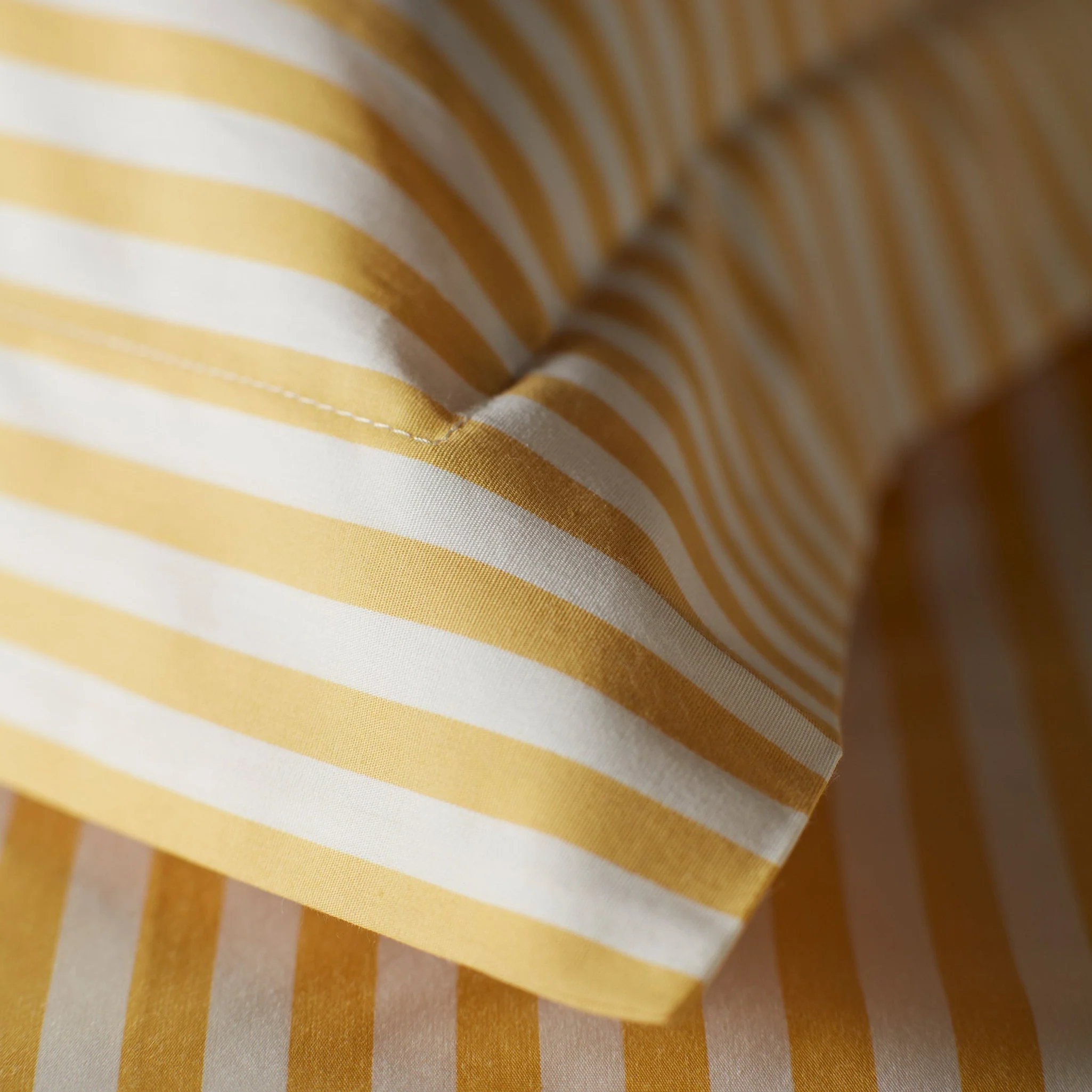 Yellow Betsy Stripe 100% Organic Cotton Pillowcase - Image 3