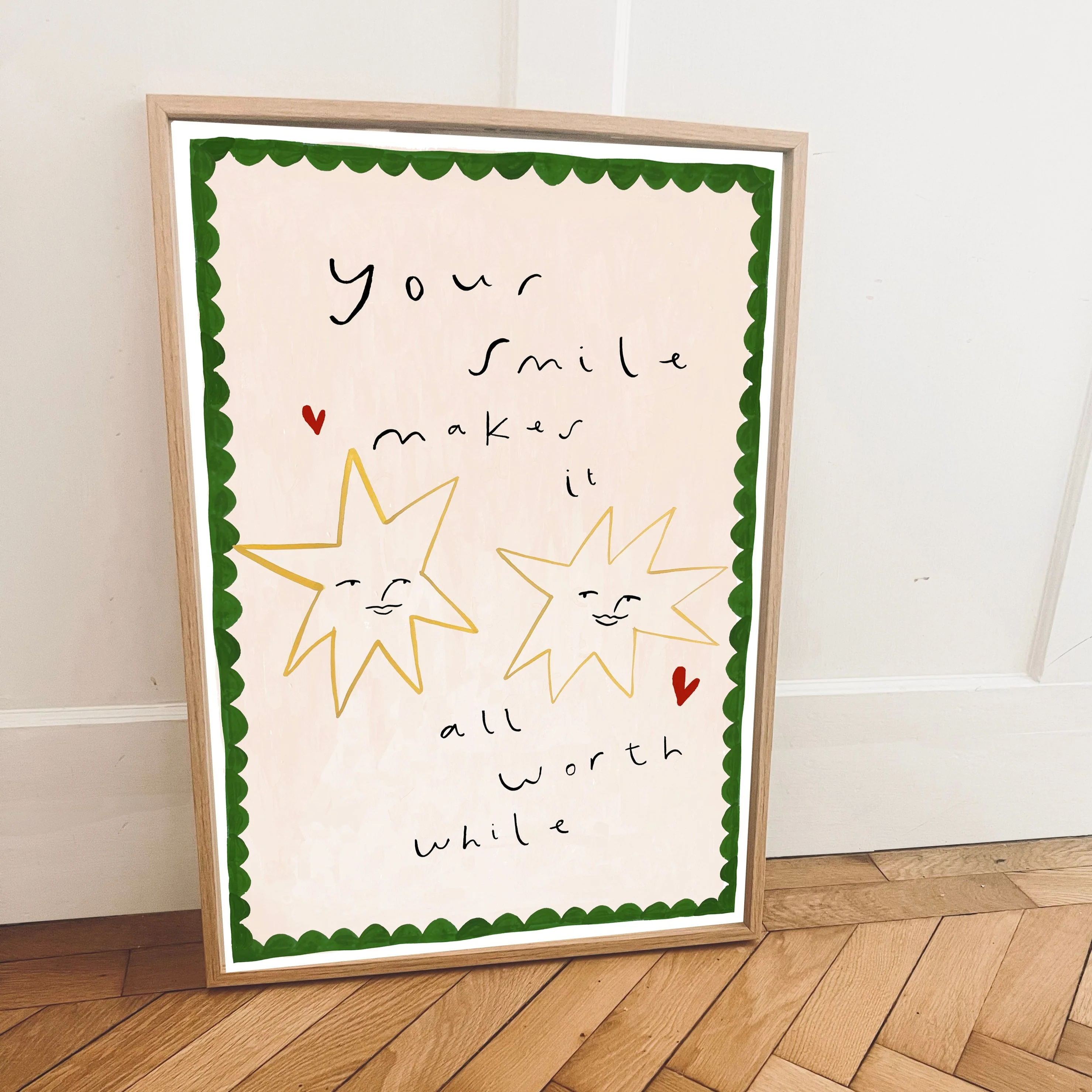 'Your Smile Makes It All Worth While' Hand Painted Art Print