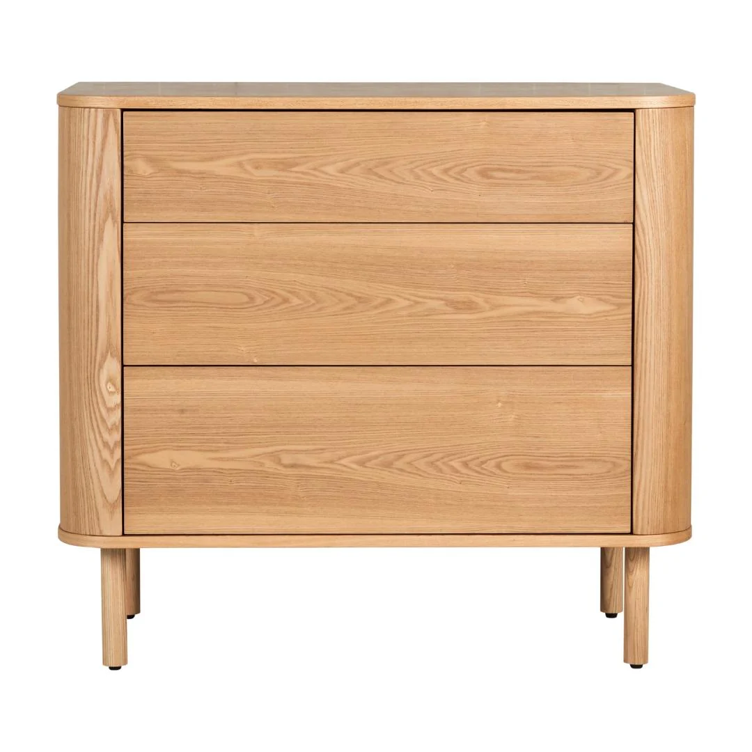 Yume Wooden 3 Drawer Chest of Drawers (Natural Ash) - Image 3
