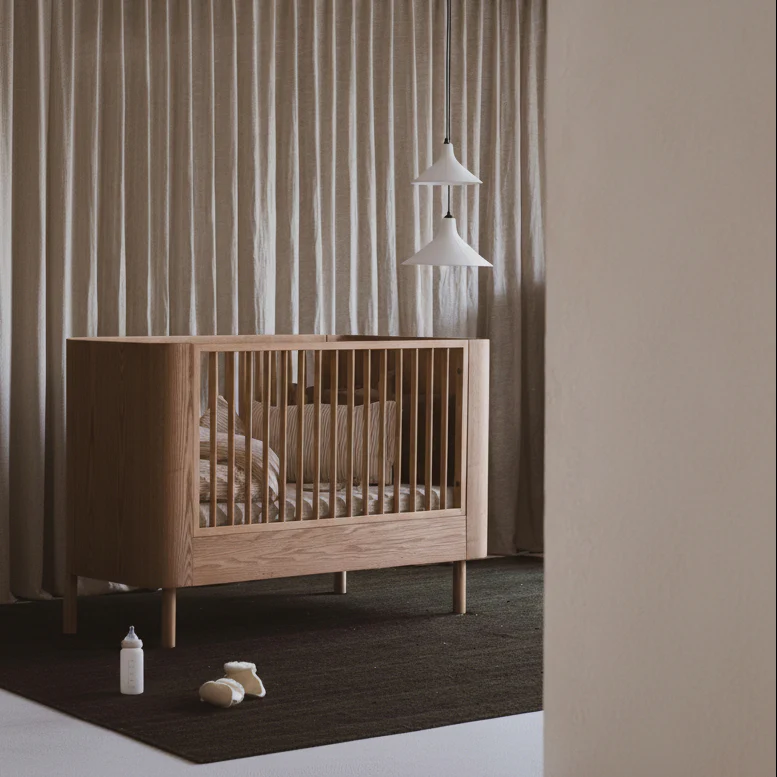 Yume Wooden Height Adjustable Cot Bed (Natural Ash) - Image 5