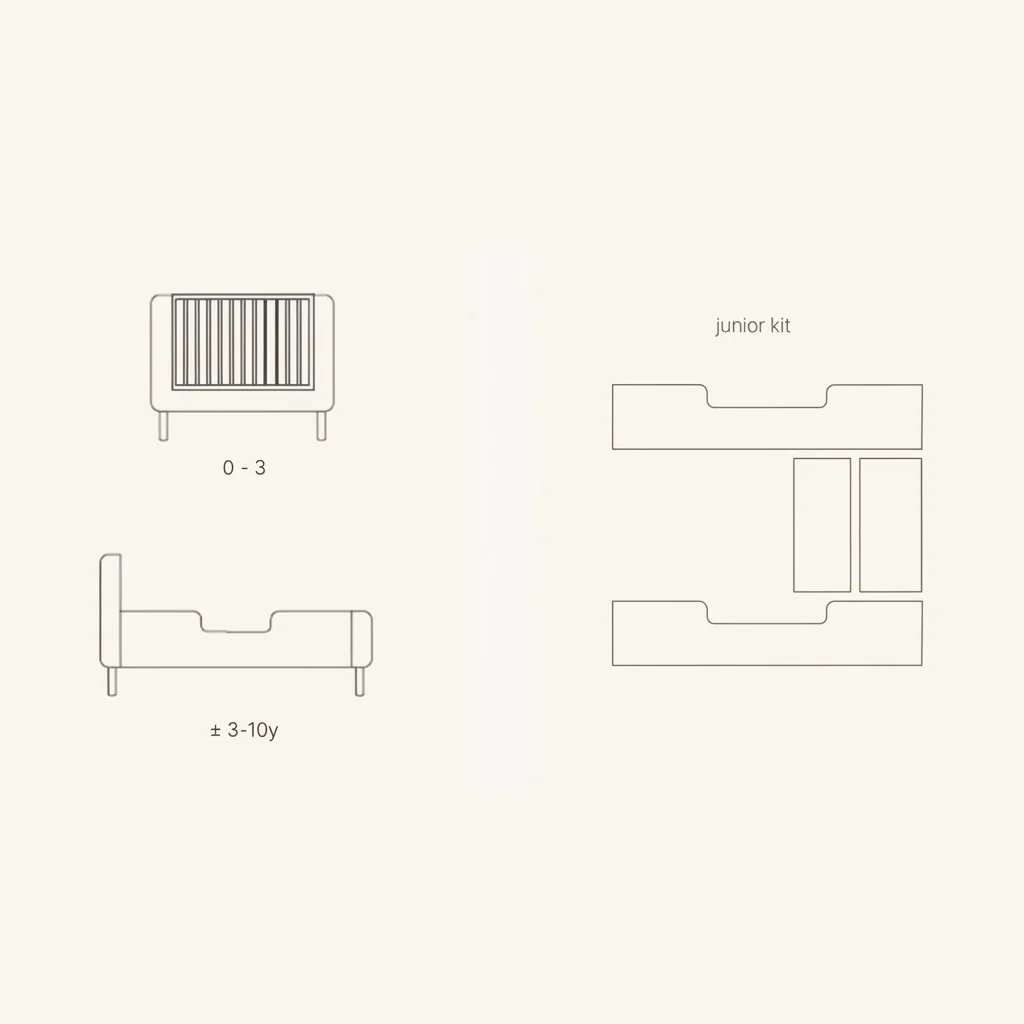 Yume Wooden Junior Extendable Bed Kit (Natural Ash) - Image 8