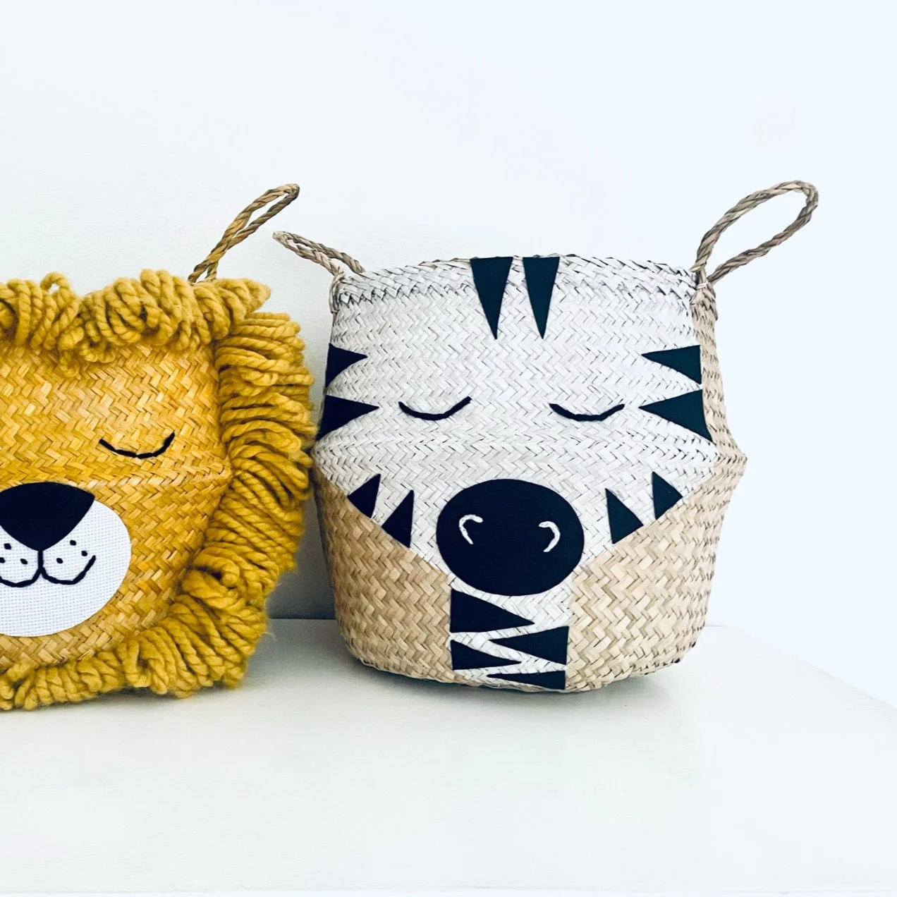 Zebra Handwoven Storage Basket (Large) - Image 3